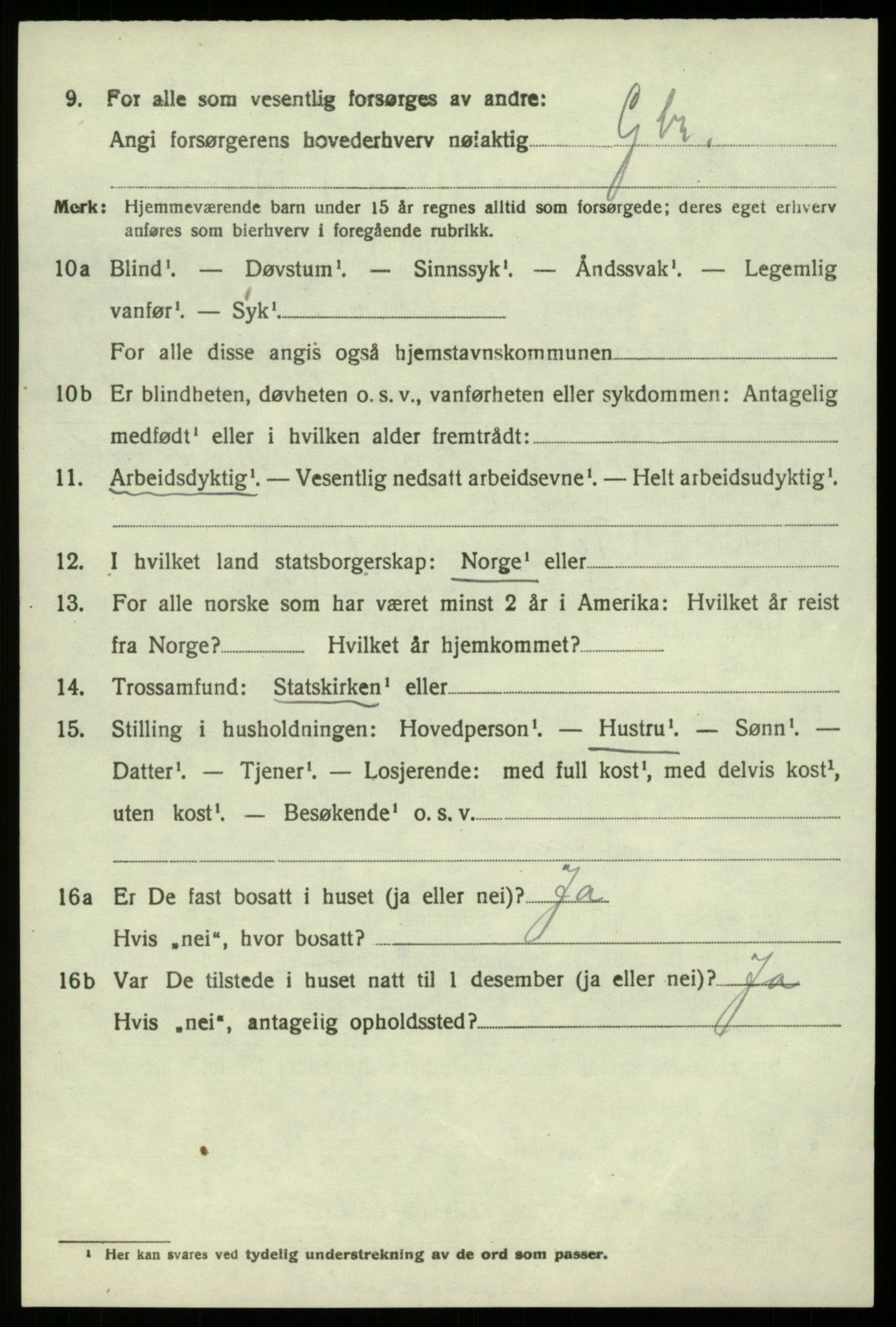 SAB, 1920 census for Hamre, 1920, p. 6072