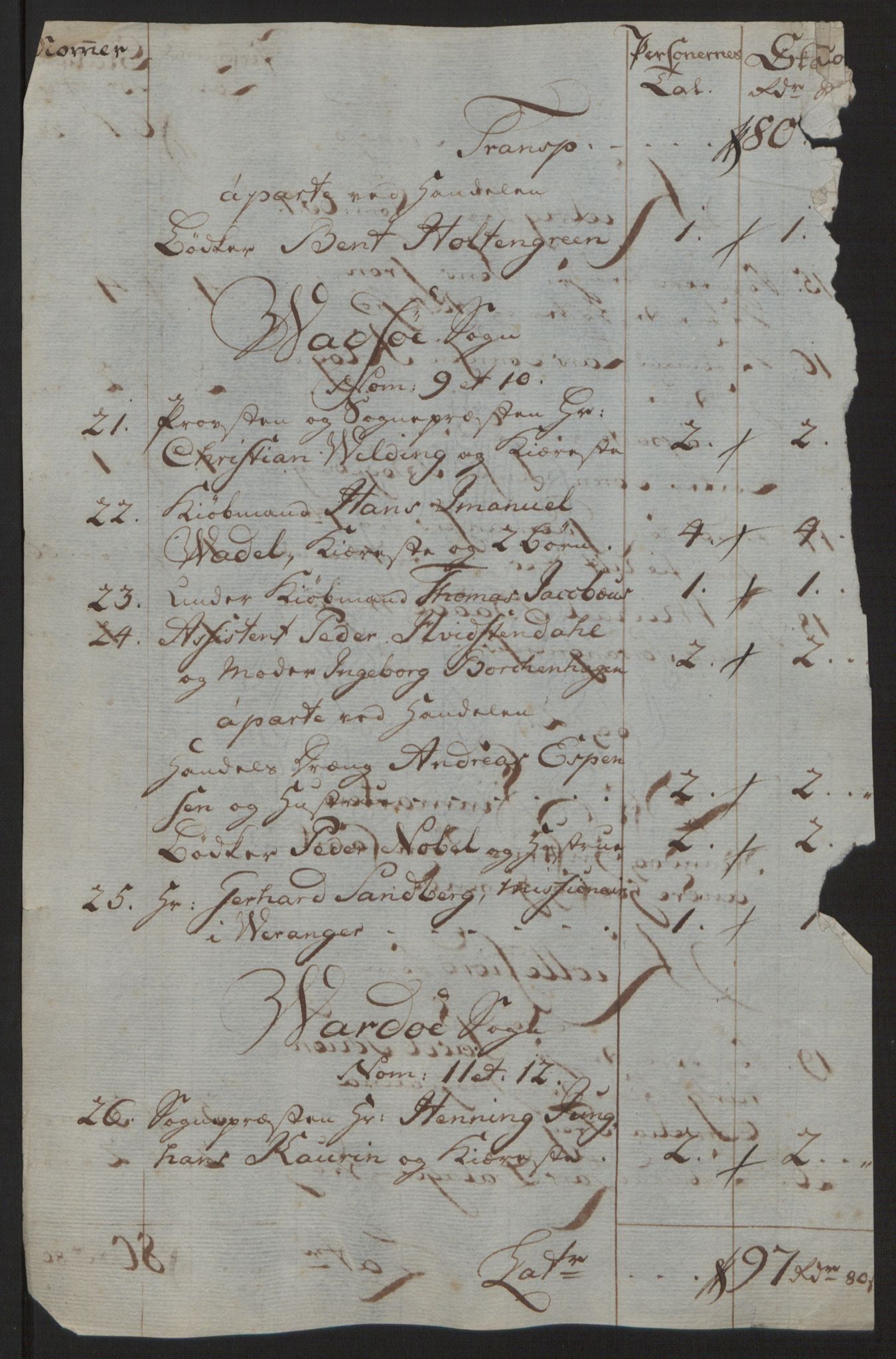 Rentekammeret inntil 1814, Reviderte regnskaper, Fogderegnskap, AV/RA-EA-4092/R69/L4910: Ekstraskatten  Finnmark/Vardøhus, 1762-1772, p. 338