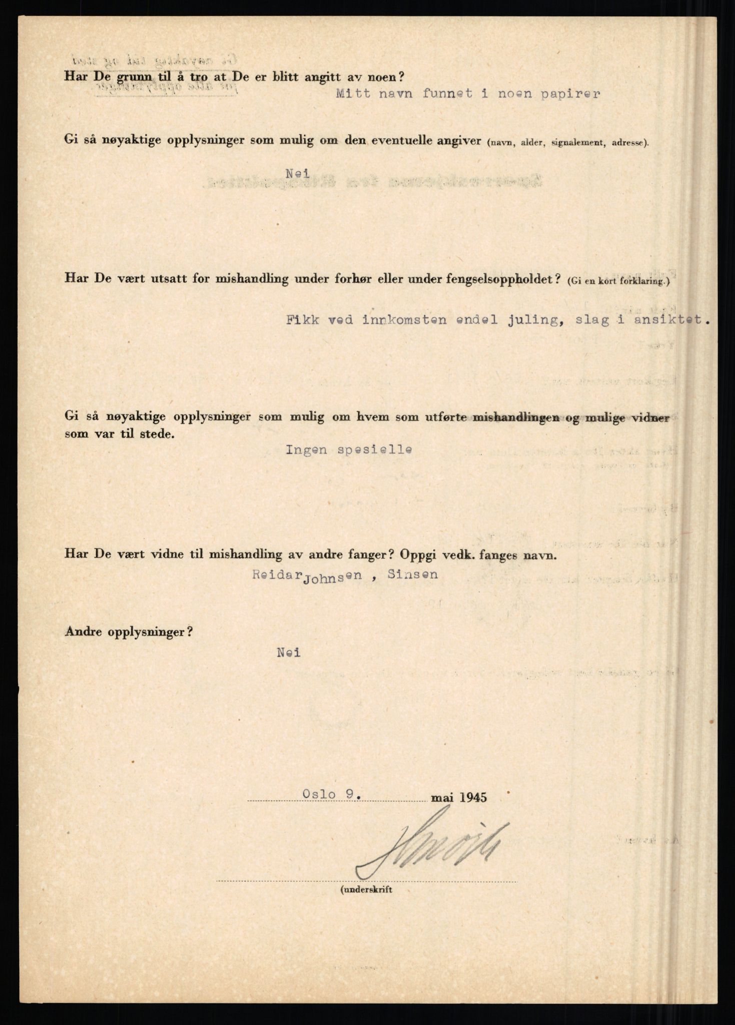 Rikspolitisjefen, AV/RA-S-1560/L/L0012: Mogensen, Øivind - Noraas, Lars, 1940-1945, p. 319