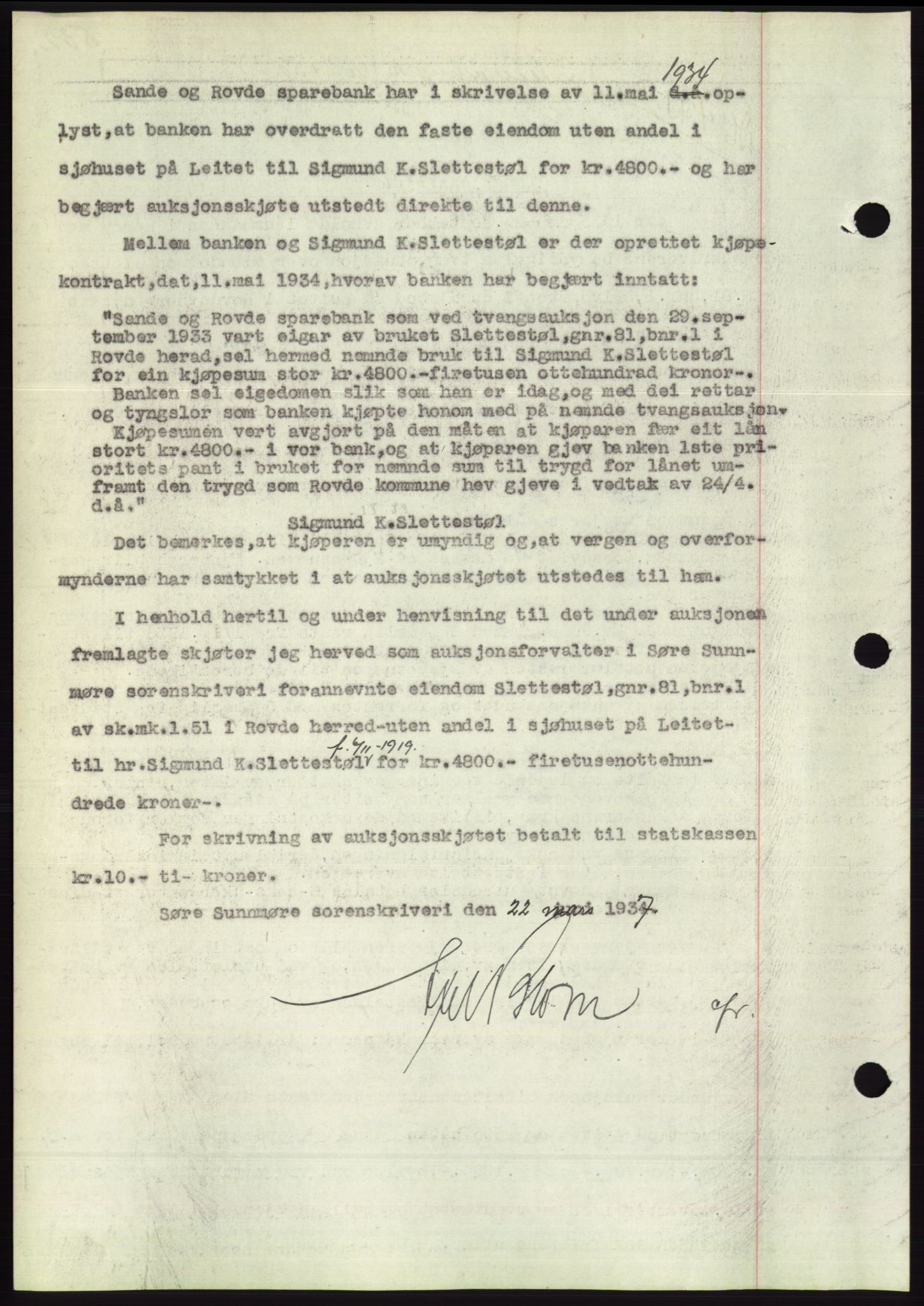 Søre Sunnmøre sorenskriveri, SAT/A-4122/1/2/2C/L0062: Mortgage book no. 56, 1936-1937, Diary no: : 471/1937