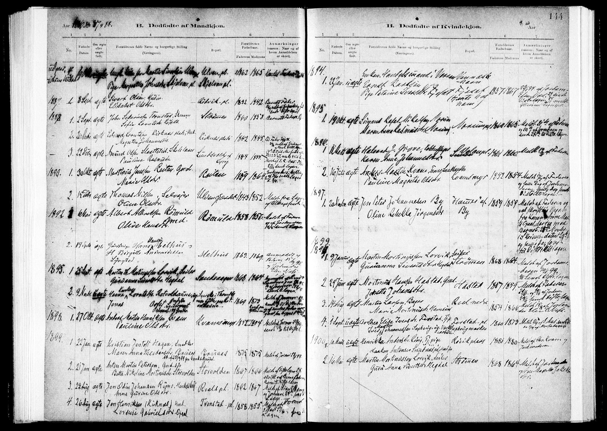 Ministerialprotokoller, klokkerbøker og fødselsregistre - Nord-Trøndelag, SAT/A-1458/730/L0285: Parish register (official) no. 730A10, 1879-1914, p. 144