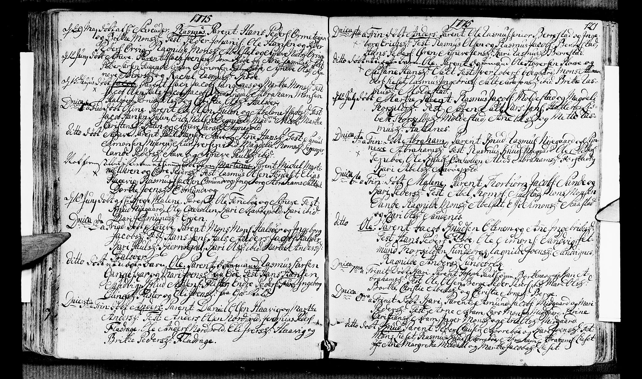 Selje sokneprestembete, SAB/A-99938/H/Ha/Haa/Haaa: Parish register (official) no. A 5, 1760-1782, p. 121