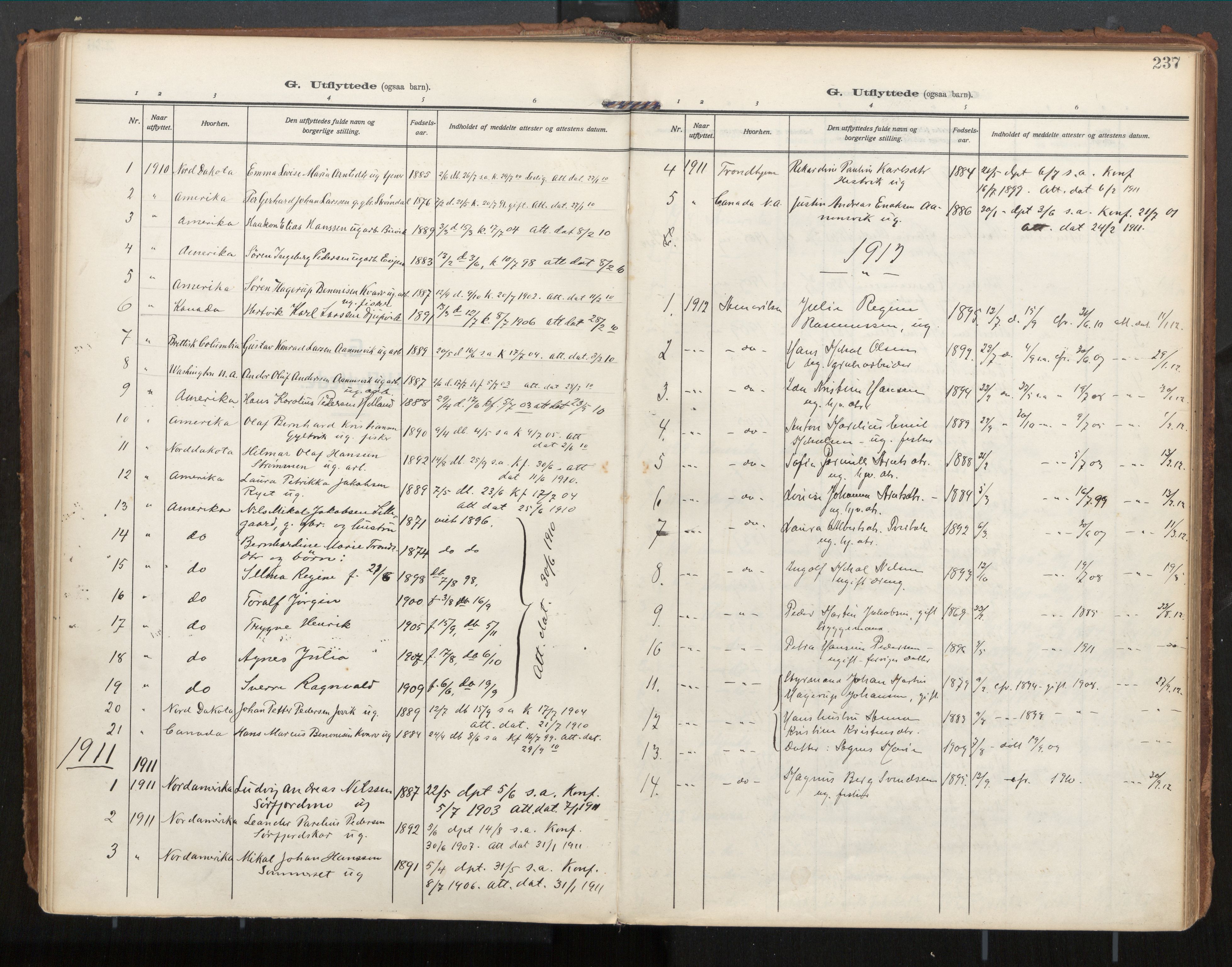 Ministerialprotokoller, klokkerbøker og fødselsregistre - Nordland, SAT/A-1459/854/L0784: Parish register (official) no. 854A07, 1910-1922, p. 237
