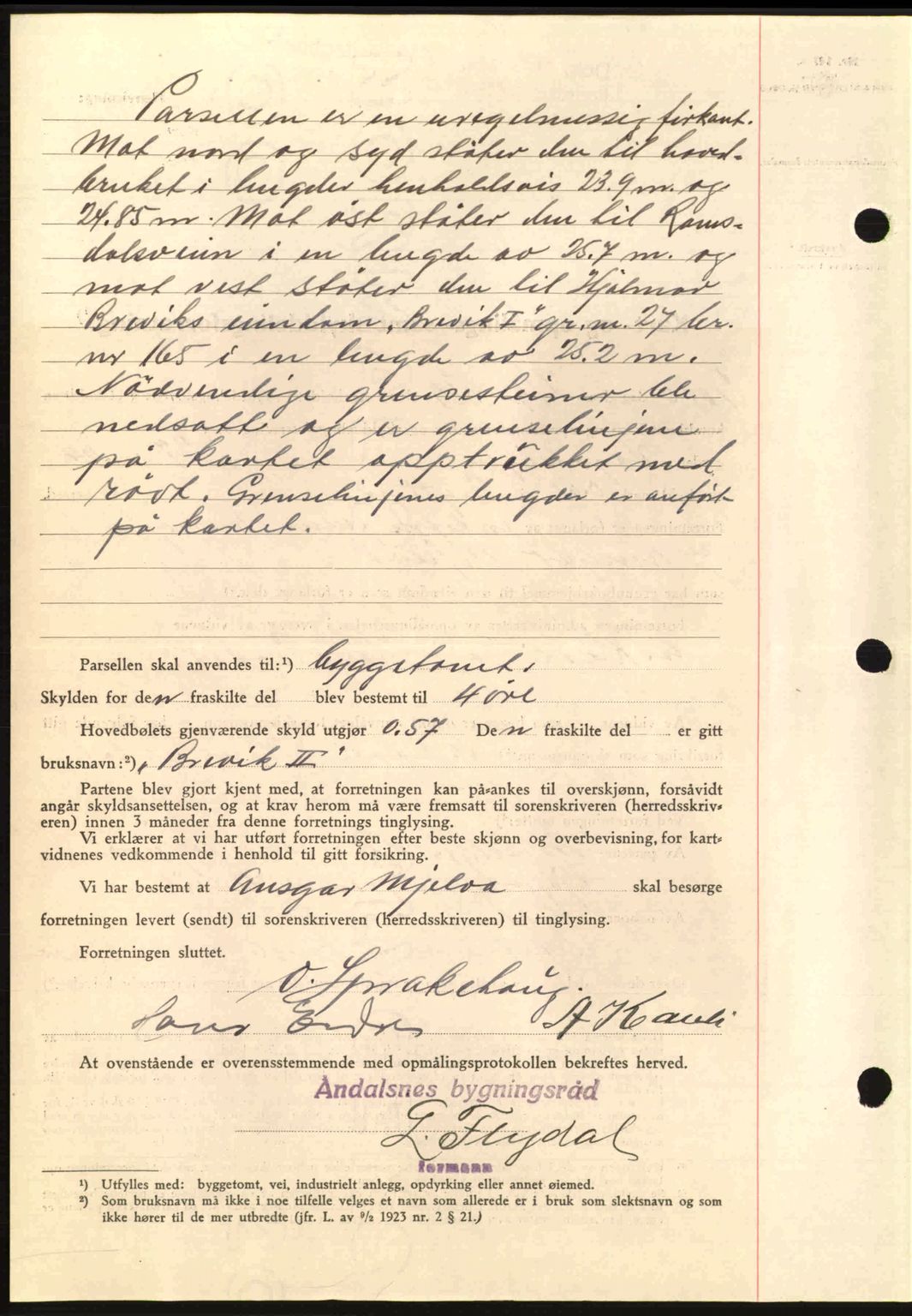 Romsdal sorenskriveri, AV/SAT-A-4149/1/2/2C: Mortgage book no. A7, 1939-1939, Diary no: : 1923/1939