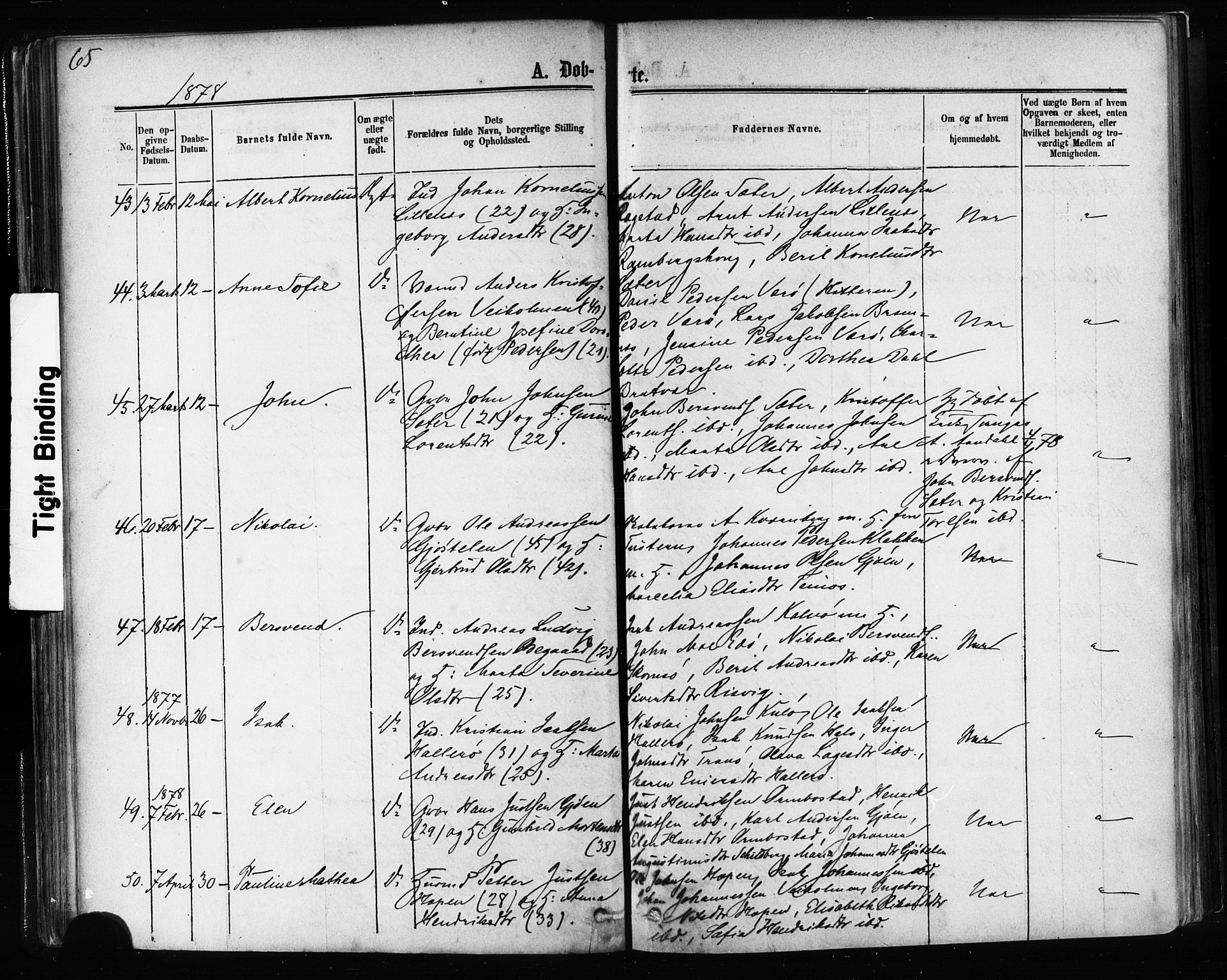 Ministerialprotokoller, klokkerbøker og fødselsregistre - Møre og Romsdal, AV/SAT-A-1454/581/L0938: Parish register (official) no. 581A06, 1873-1879, p. 65