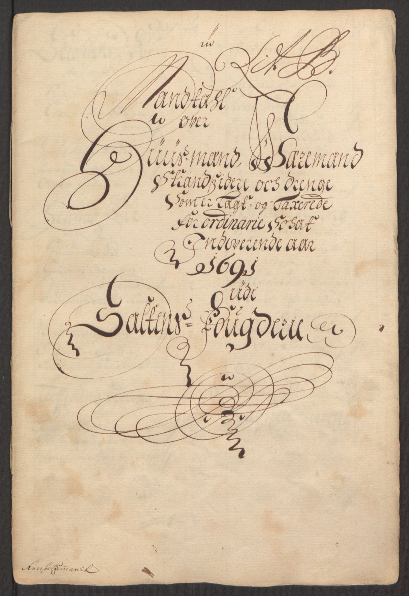 Rentekammeret inntil 1814, Reviderte regnskaper, Fogderegnskap, AV/RA-EA-4092/R66/L4577: Fogderegnskap Salten, 1691-1693, p. 38