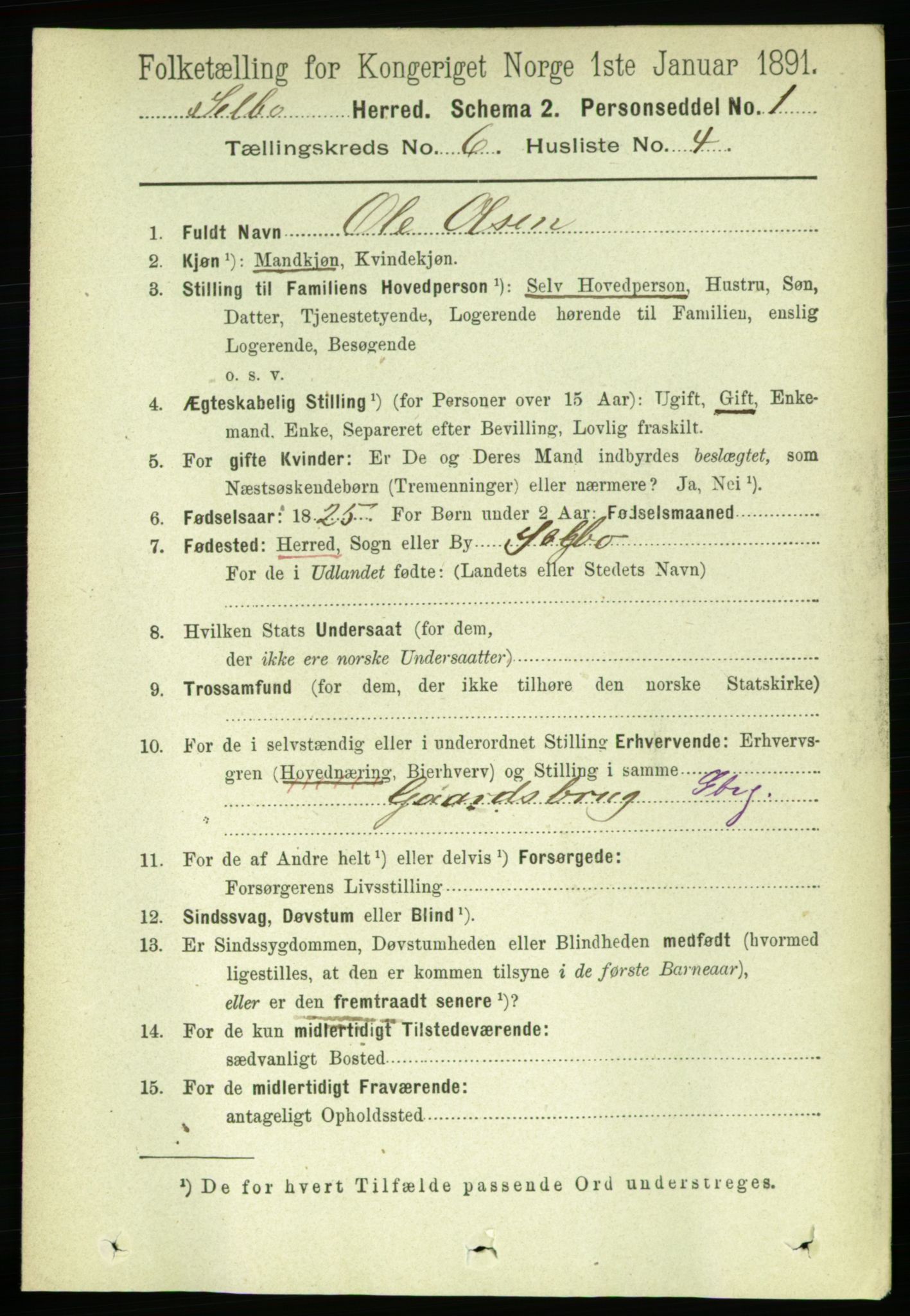 RA, 1891 census for 1664 Selbu, 1891, p. 2146