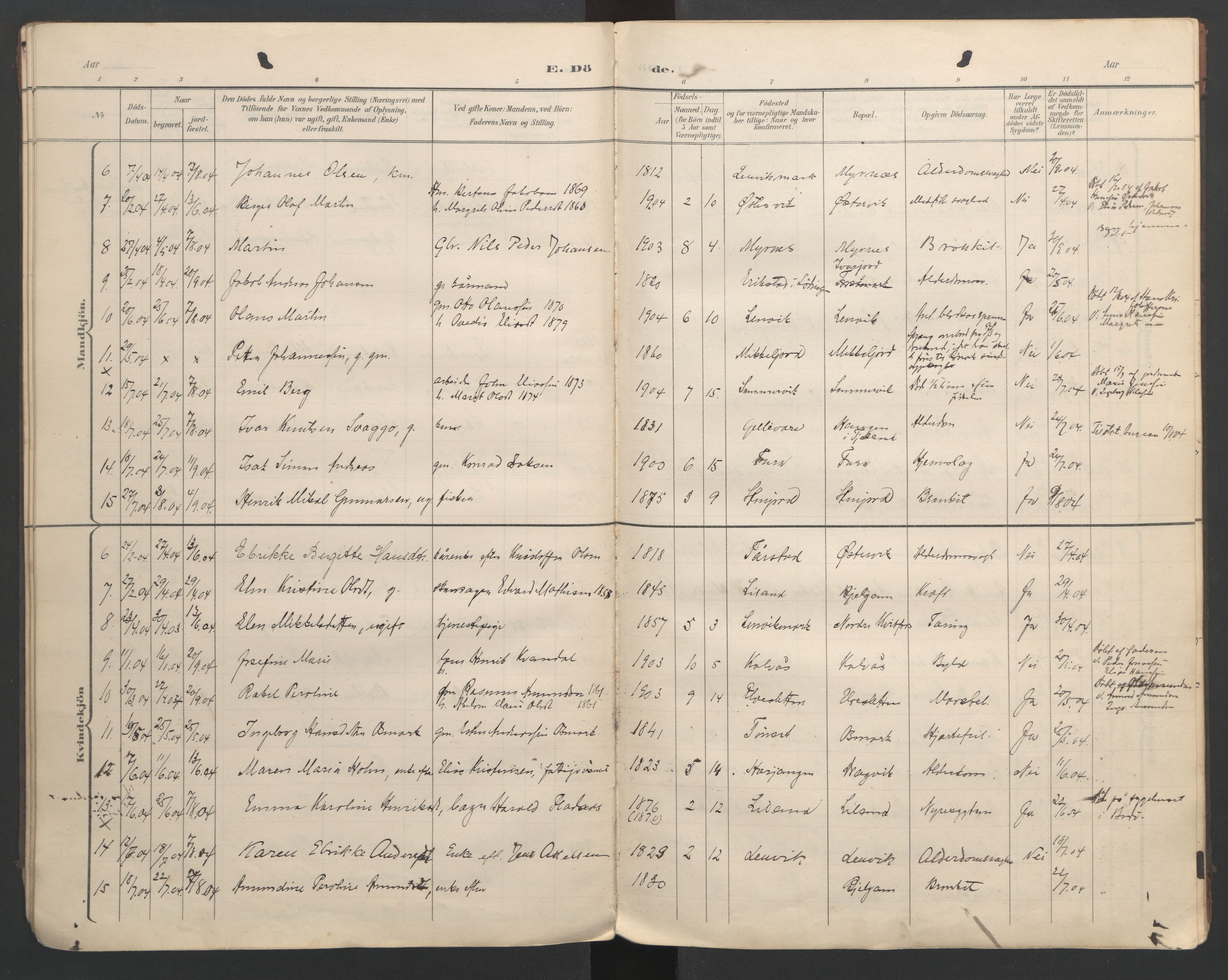 Ministerialprotokoller, klokkerbøker og fødselsregistre - Nordland, AV/SAT-A-1459/863/L0917: Parish register (copy) no. 863C07, 1898-1907