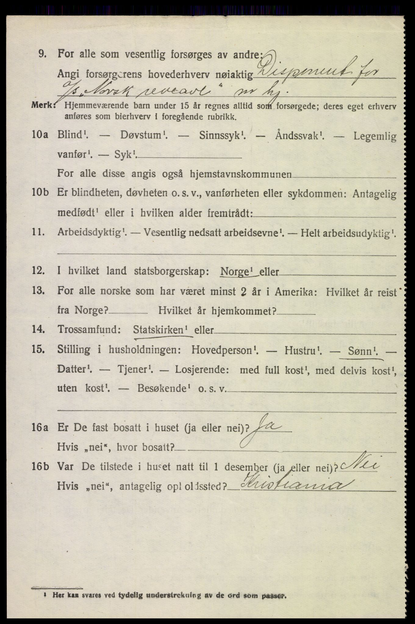 SAH, 1920 census for Eina, 1920, p. 2921