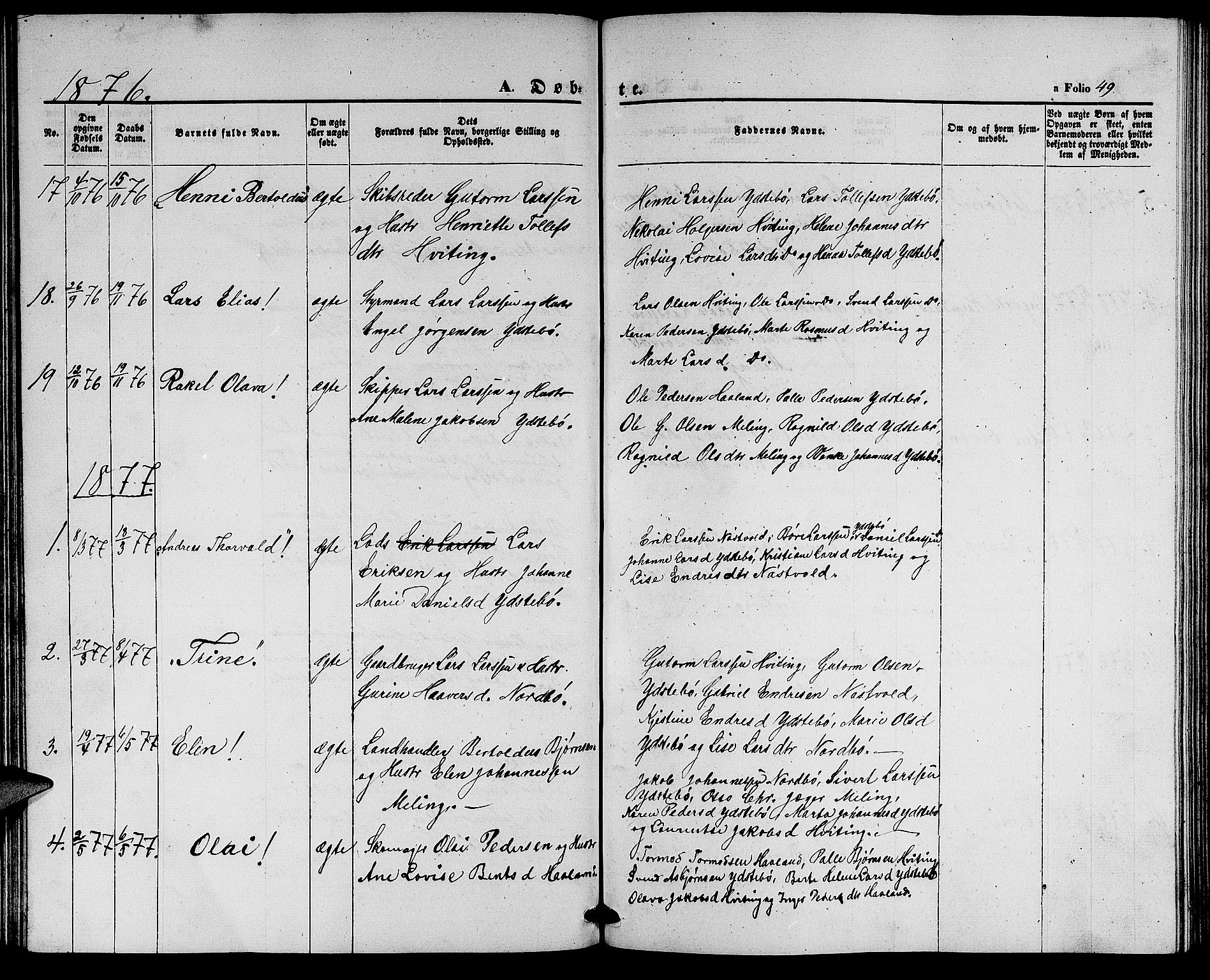 Rennesøy sokneprestkontor, SAST/A -101827/H/Ha/Hab/L0003: Parish register (copy) no. B 3, 1855-1888, p. 49