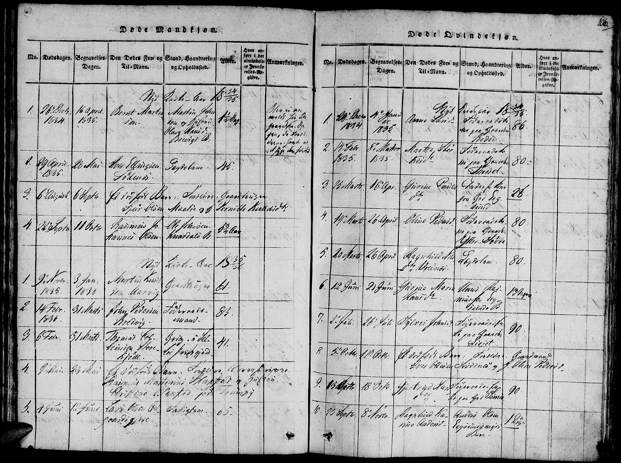 Ministerialprotokoller, klokkerbøker og fødselsregistre - Møre og Romsdal, SAT/A-1454/504/L0054: Parish register (official) no. 504A01, 1816-1861, p. 106
