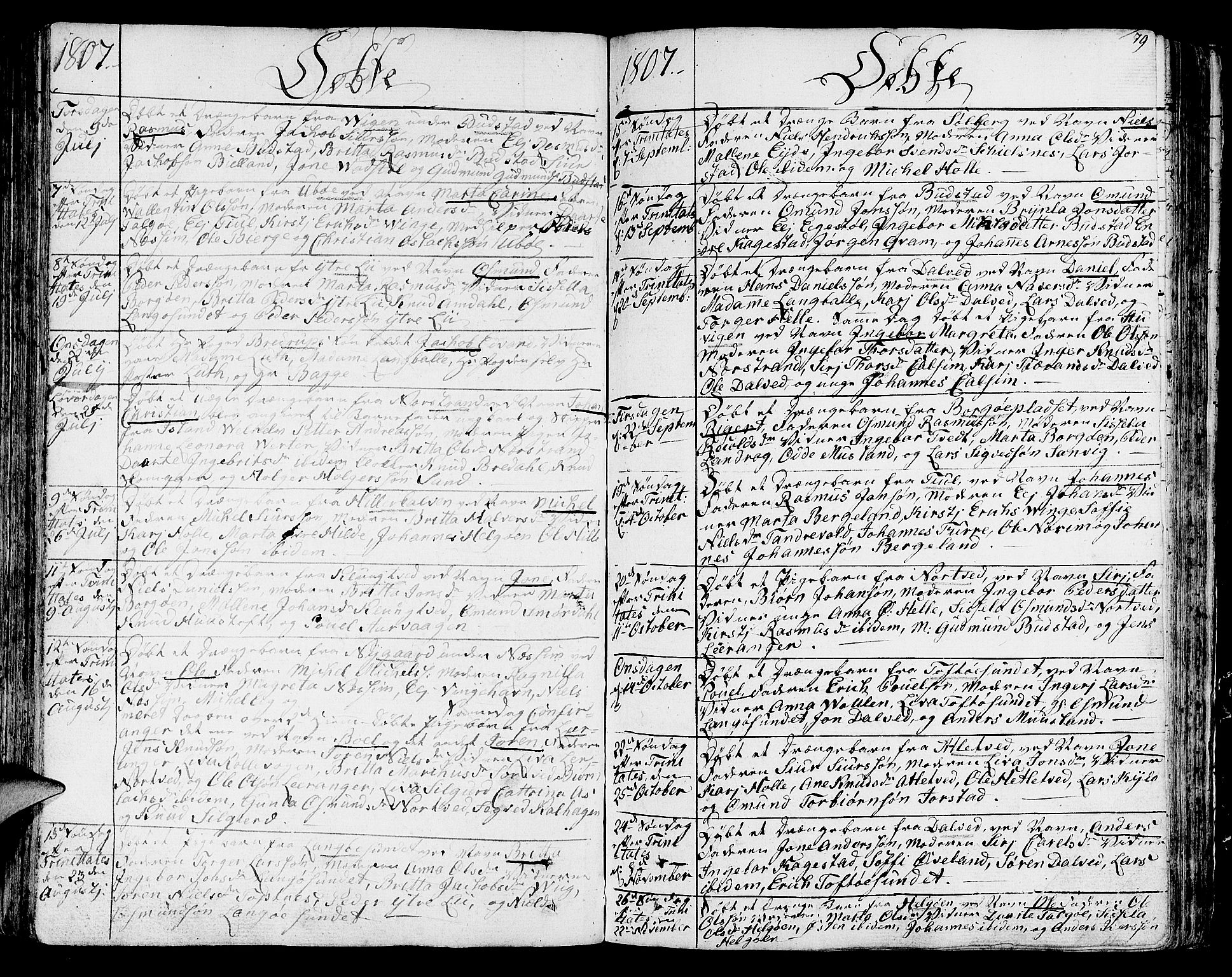 Nedstrand sokneprestkontor, AV/SAST-A-101841/01/IV: Parish register (official) no. A 5, 1795-1816, p. 79