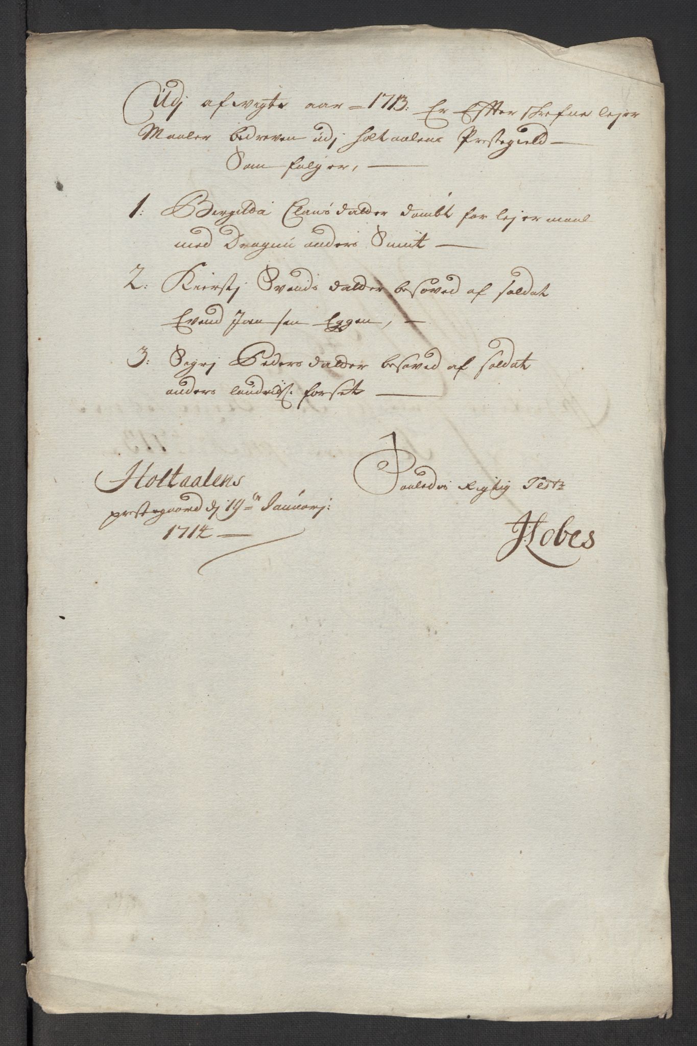 Rentekammeret inntil 1814, Reviderte regnskaper, Fogderegnskap, AV/RA-EA-4092/R60/L3964: Fogderegnskap Orkdal og Gauldal, 1713, p. 412