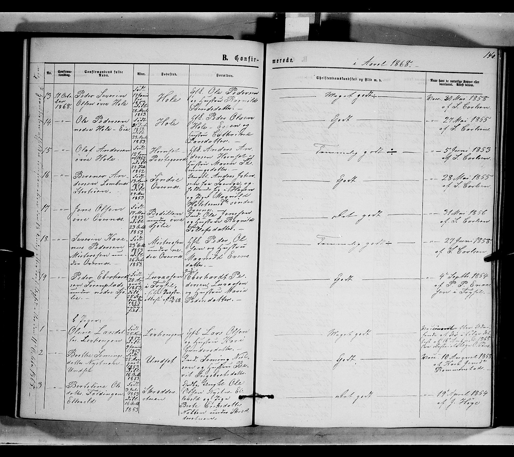 Rendalen prestekontor, AV/SAH-PREST-054/H/Ha/Haa/L0006: Parish register (official) no. 6, 1867-1877, p. 140