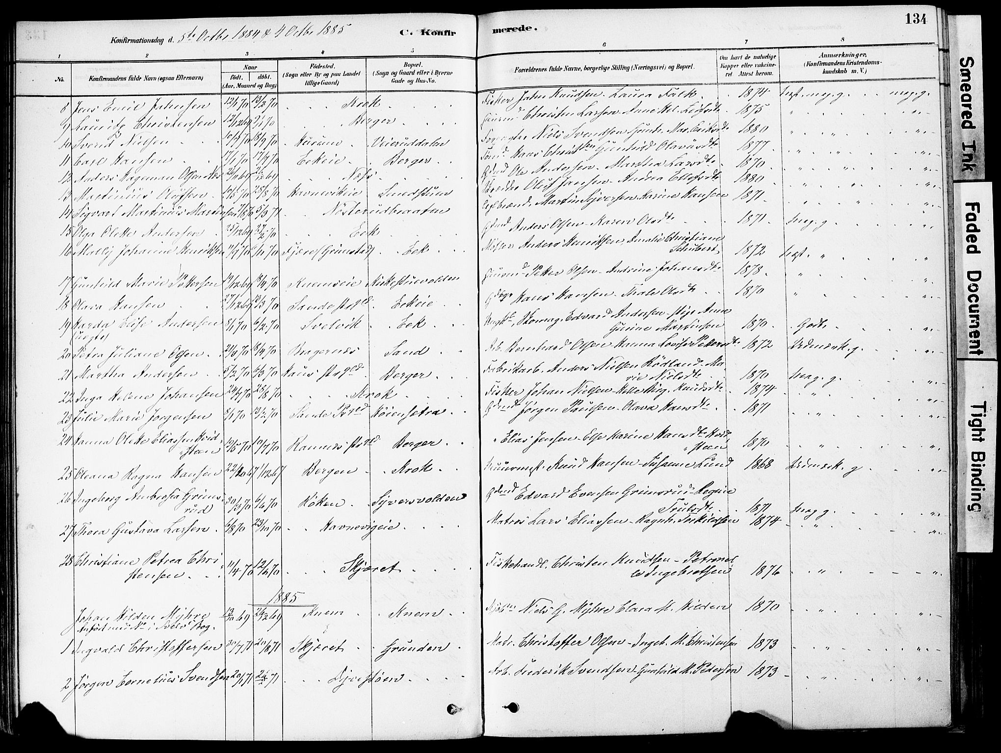 Strømm kirkebøker, AV/SAKO-A-322/F/Fa/L0004: Parish register (official) no. I 4, 1878-1899, p. 134