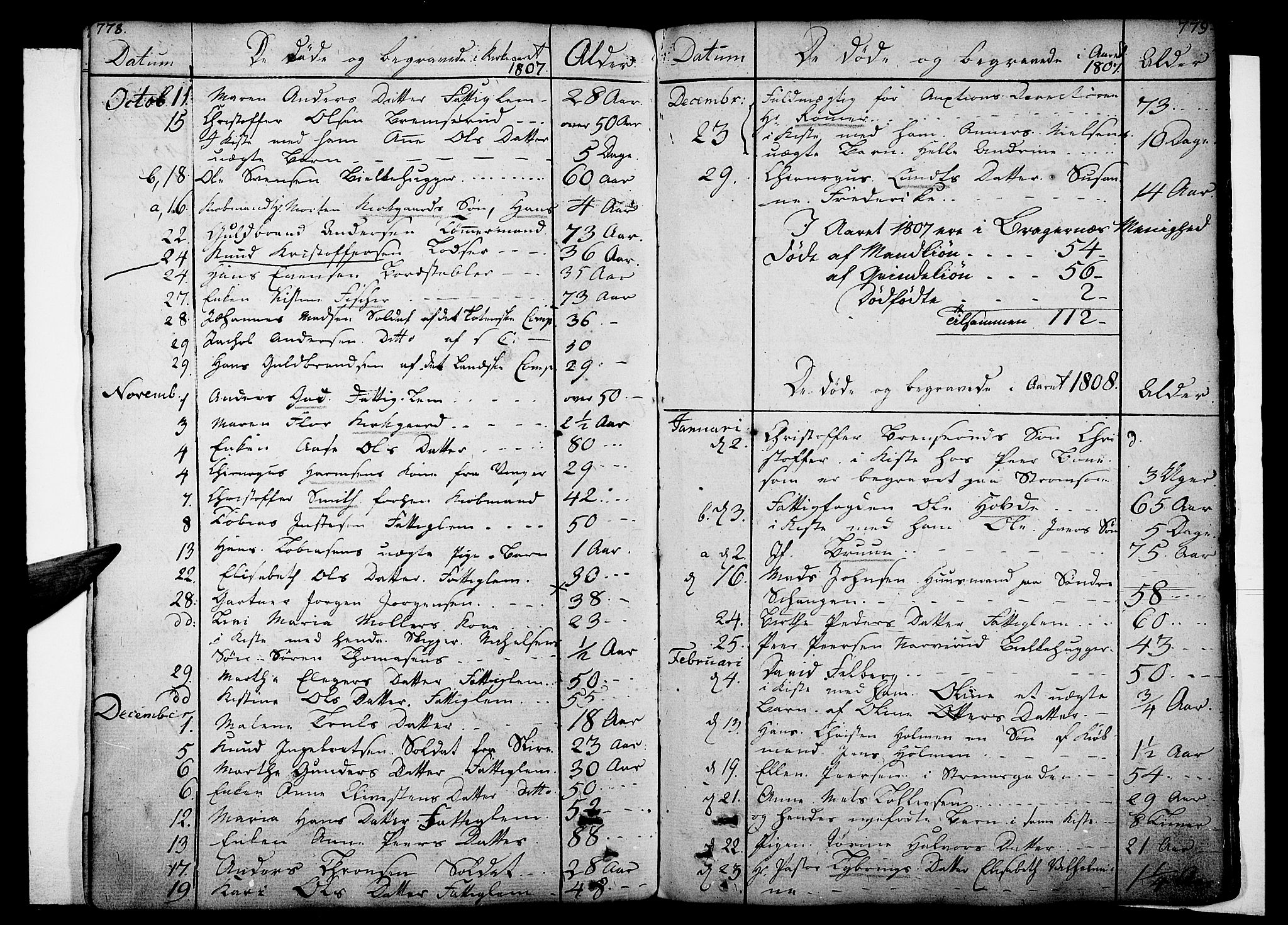 Bragernes kirkebøker, AV/SAKO-A-6/F/Fa/L0006a: Parish register (official) no. I 6, 1782-1814, p. 778-779