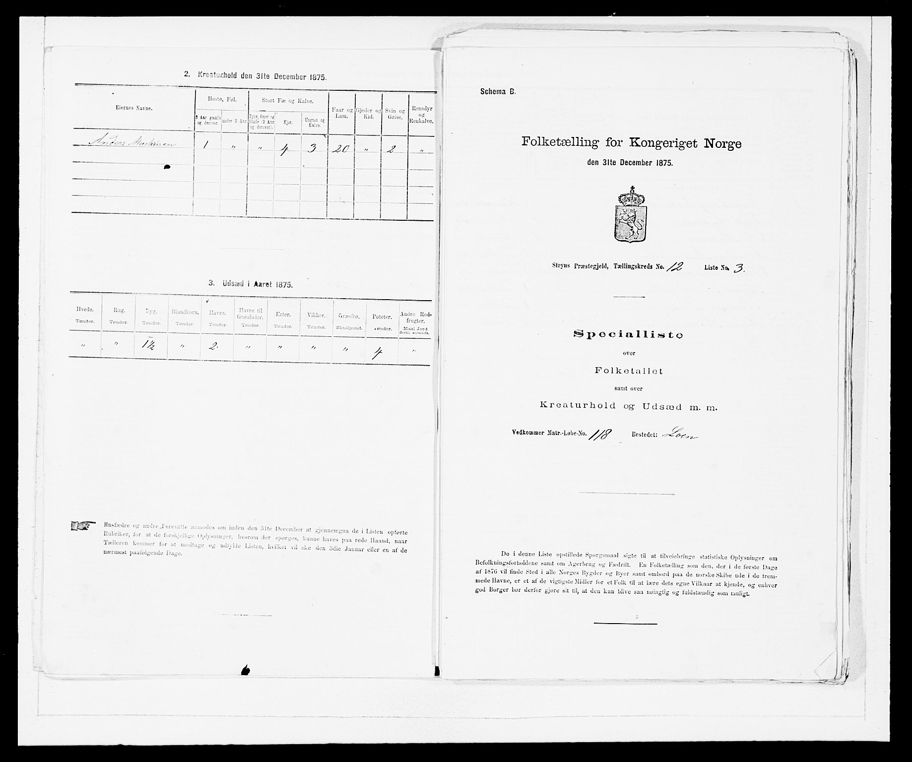 SAB, 1875 Census for 1448P Stryn, 1875, p. 709