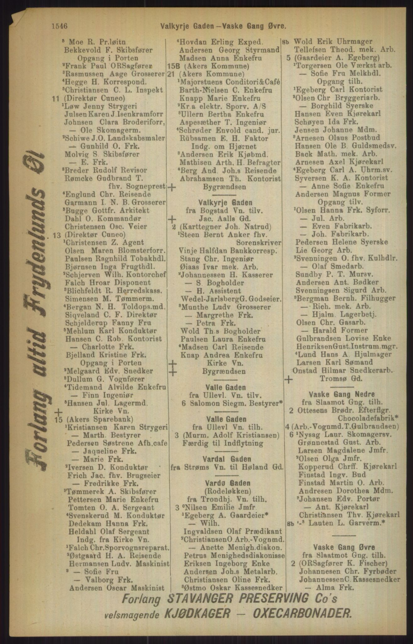 Kristiania/Oslo adressebok, PUBL/-, 1911, p. 1546