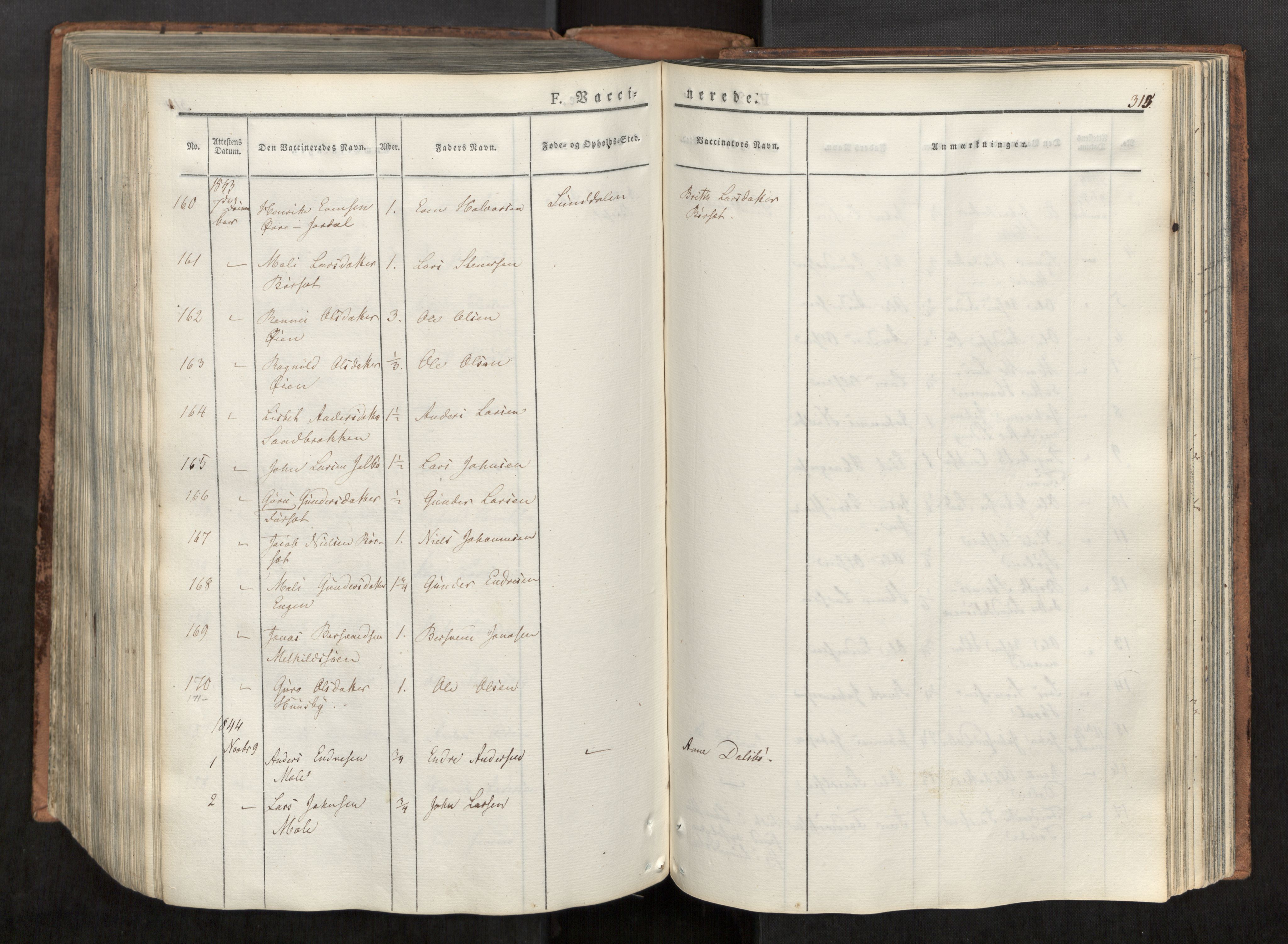 Ministerialprotokoller, klokkerbøker og fødselsregistre - Møre og Romsdal, AV/SAT-A-1454/590/L1012: Parish register (official) no. 590A04, 1832-1846, p. 315