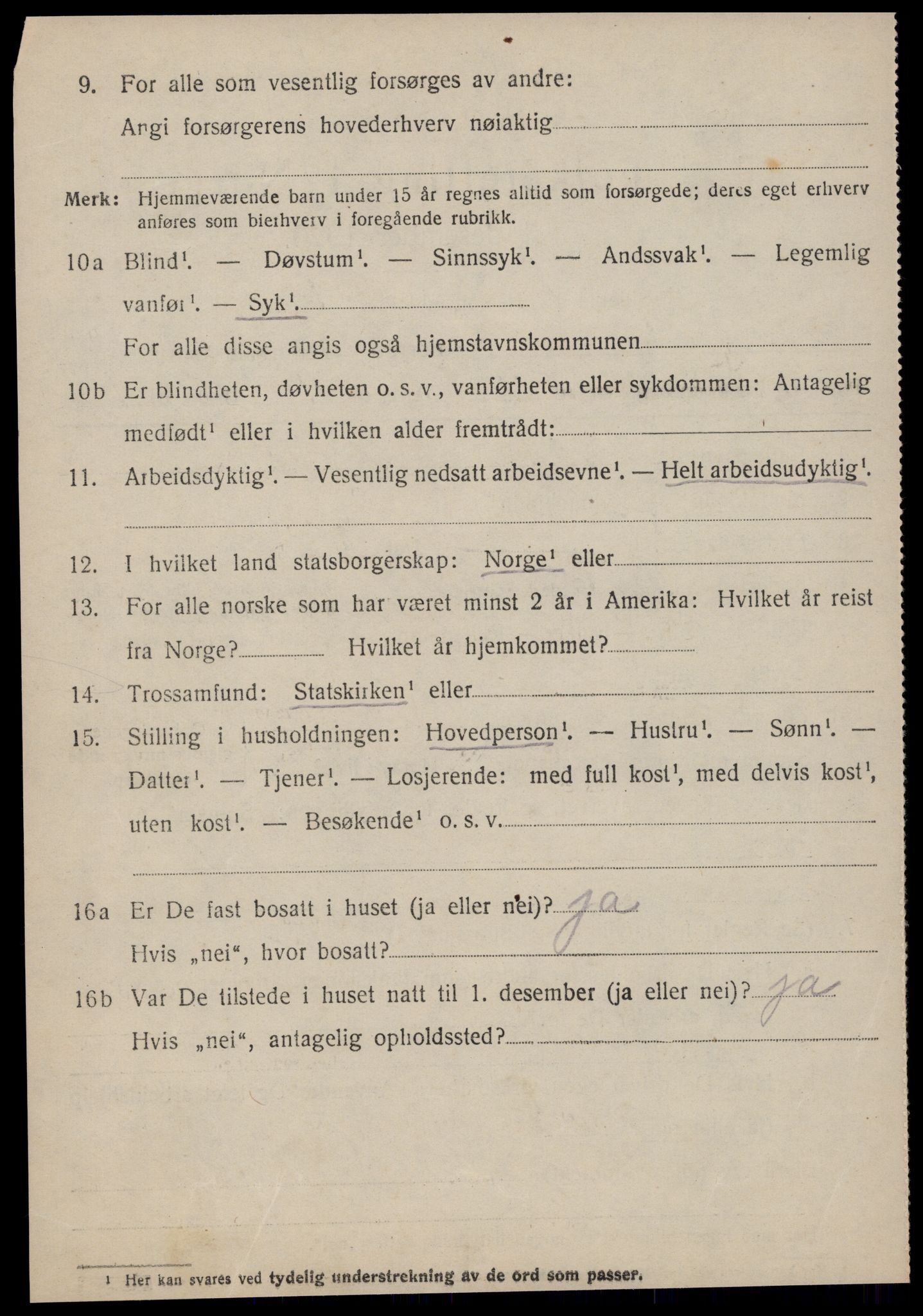 SAT, 1920 census for Sunnylven, 1920, p. 613