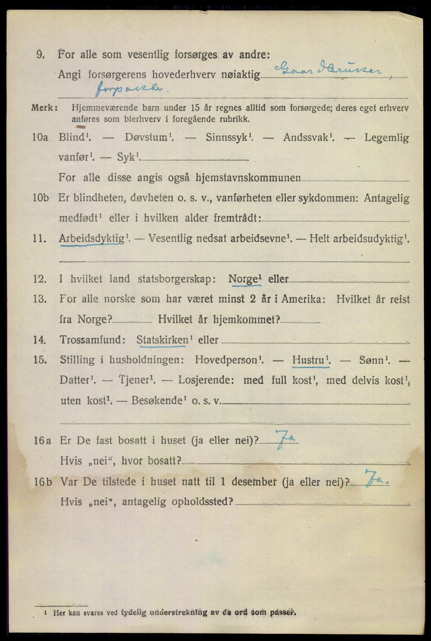 SAKO, 1920 census for Flesberg, 1920, p. 3044