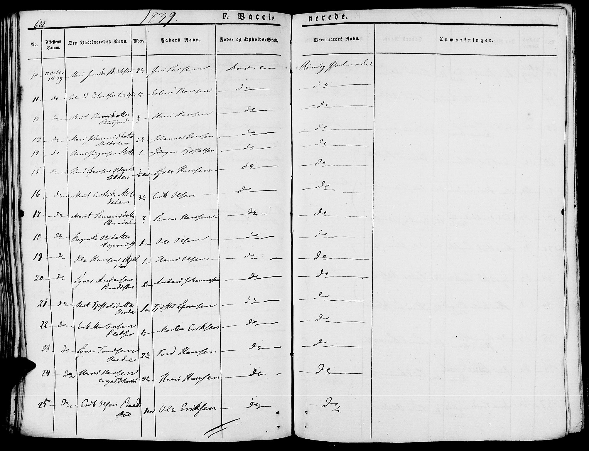 Lesja prestekontor, SAH/PREST-068/H/Ha/Haa/L0005: Parish register (official) no. 5, 1830-1842, p. 632
