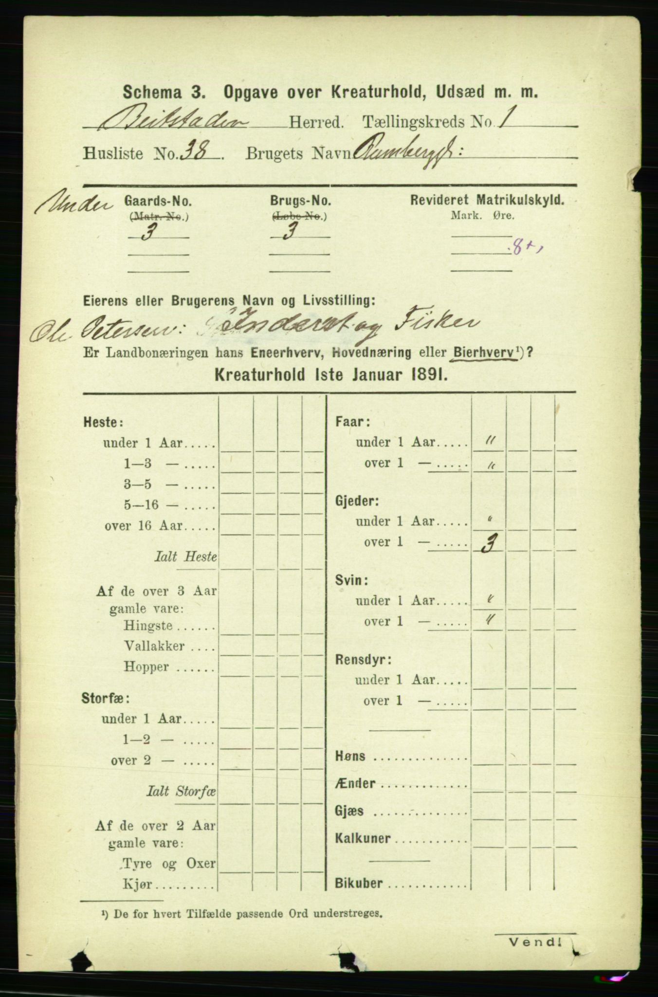 RA, 1891 census for 1727 Beitstad, 1891, p. 5693