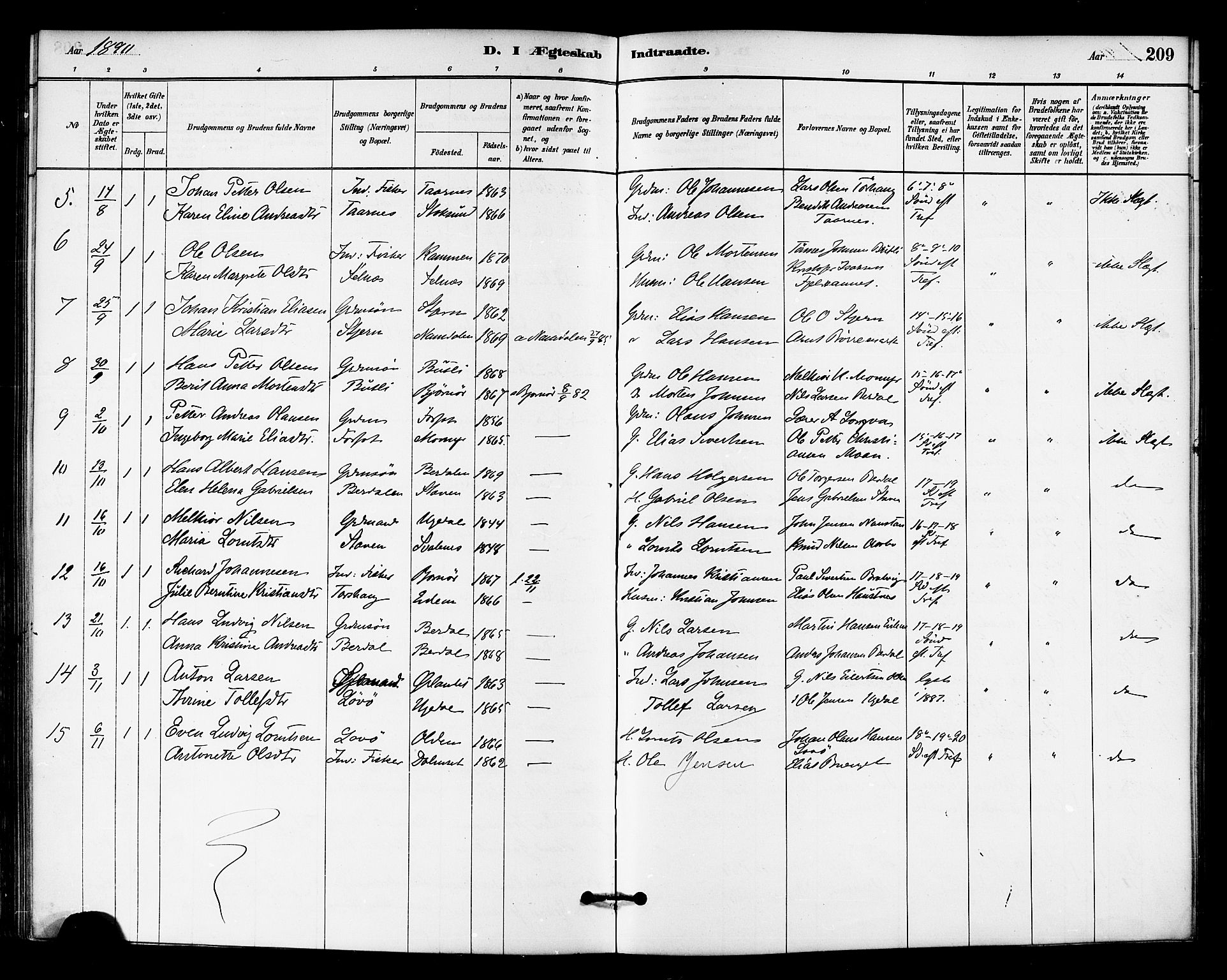 Ministerialprotokoller, klokkerbøker og fødselsregistre - Sør-Trøndelag, SAT/A-1456/655/L0680: Parish register (official) no. 655A09, 1880-1894, p. 209