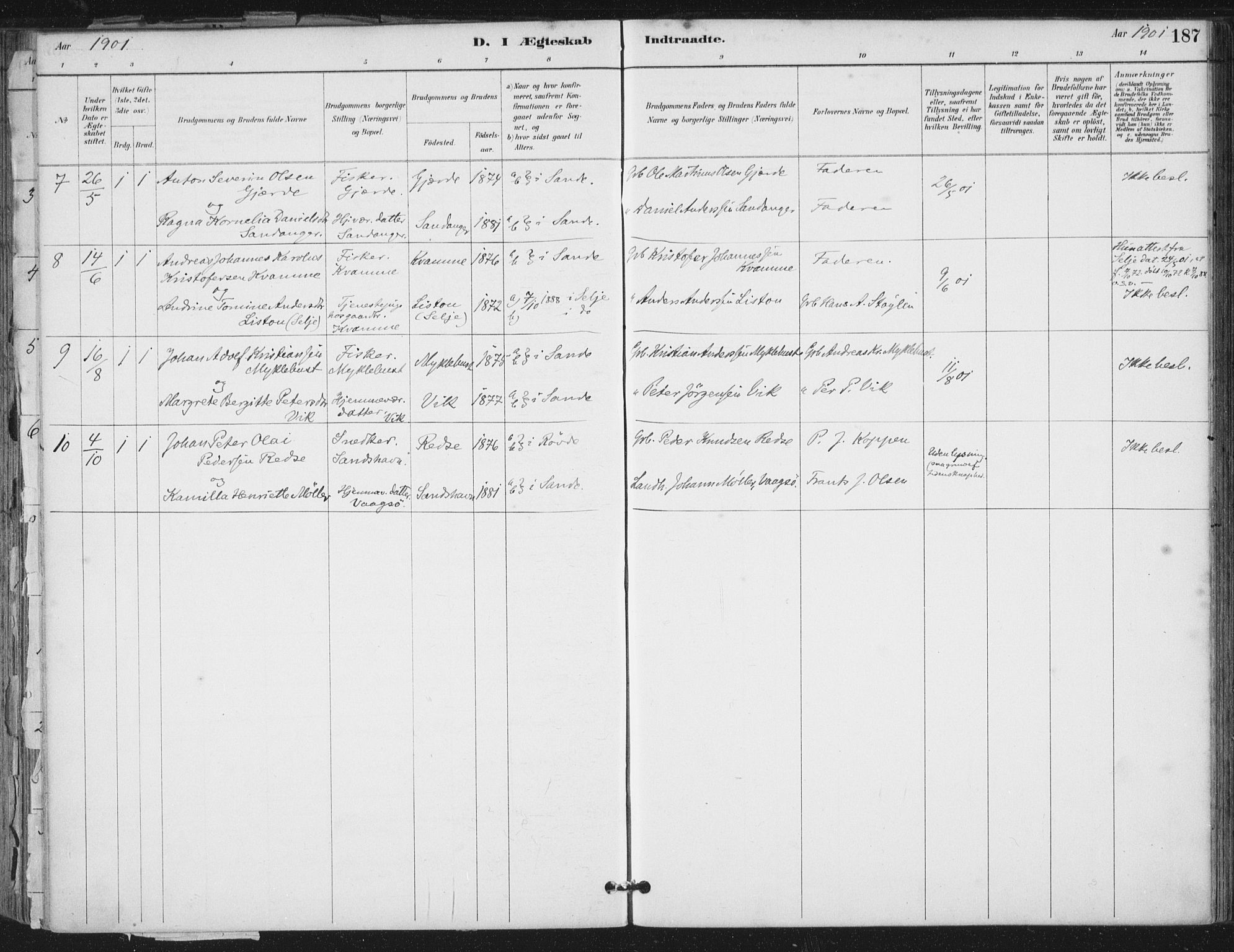 Ministerialprotokoller, klokkerbøker og fødselsregistre - Møre og Romsdal, AV/SAT-A-1454/503/L0037: Parish register (official) no. 503A05, 1884-1900, p. 187