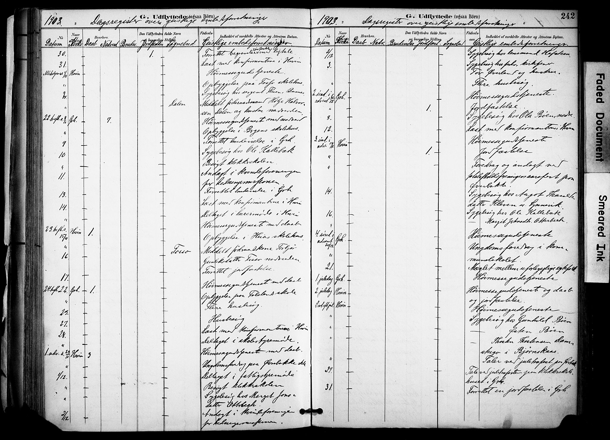 Gransherad kirkebøker, AV/SAKO-A-267/F/Fa/L0005: Parish register (official) no. I 5, 1887-1916, p. 242