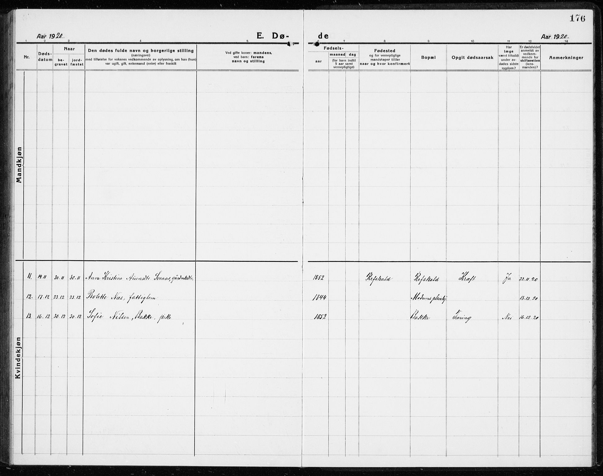 Modum kirkebøker, AV/SAKO-A-234/G/Gc/L0002: Parish register (copy) no. III 2, 1919-1935, p. 176