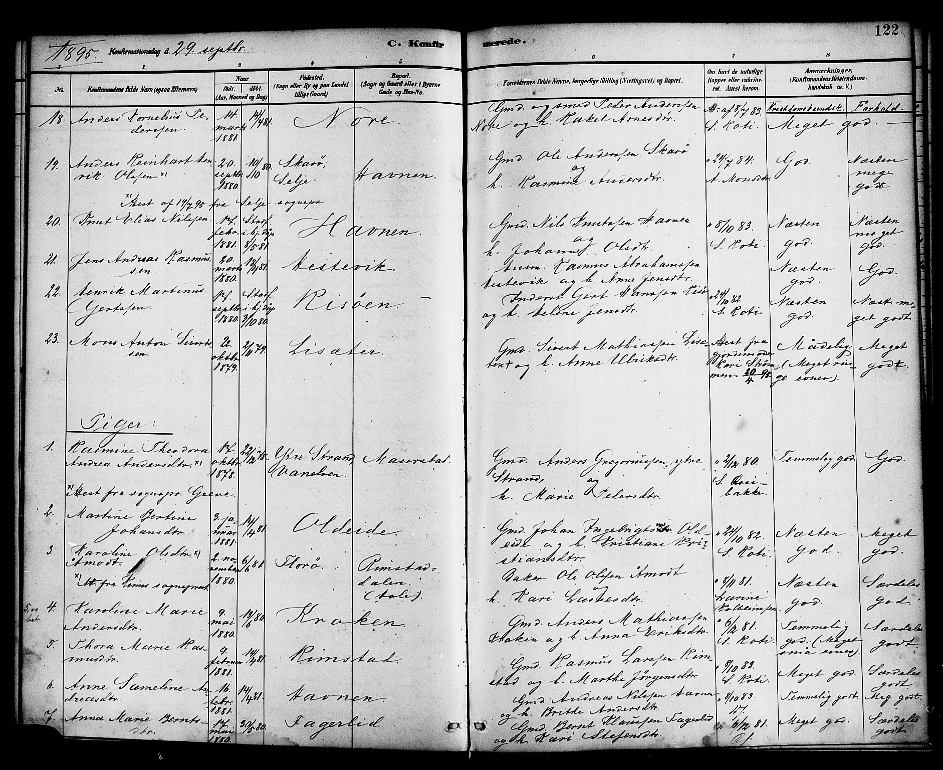 Davik sokneprestembete, SAB/A-79701/H/Haa/Haad/L0001: Parish register (official) no. D 1, 1882-1900, p. 122
