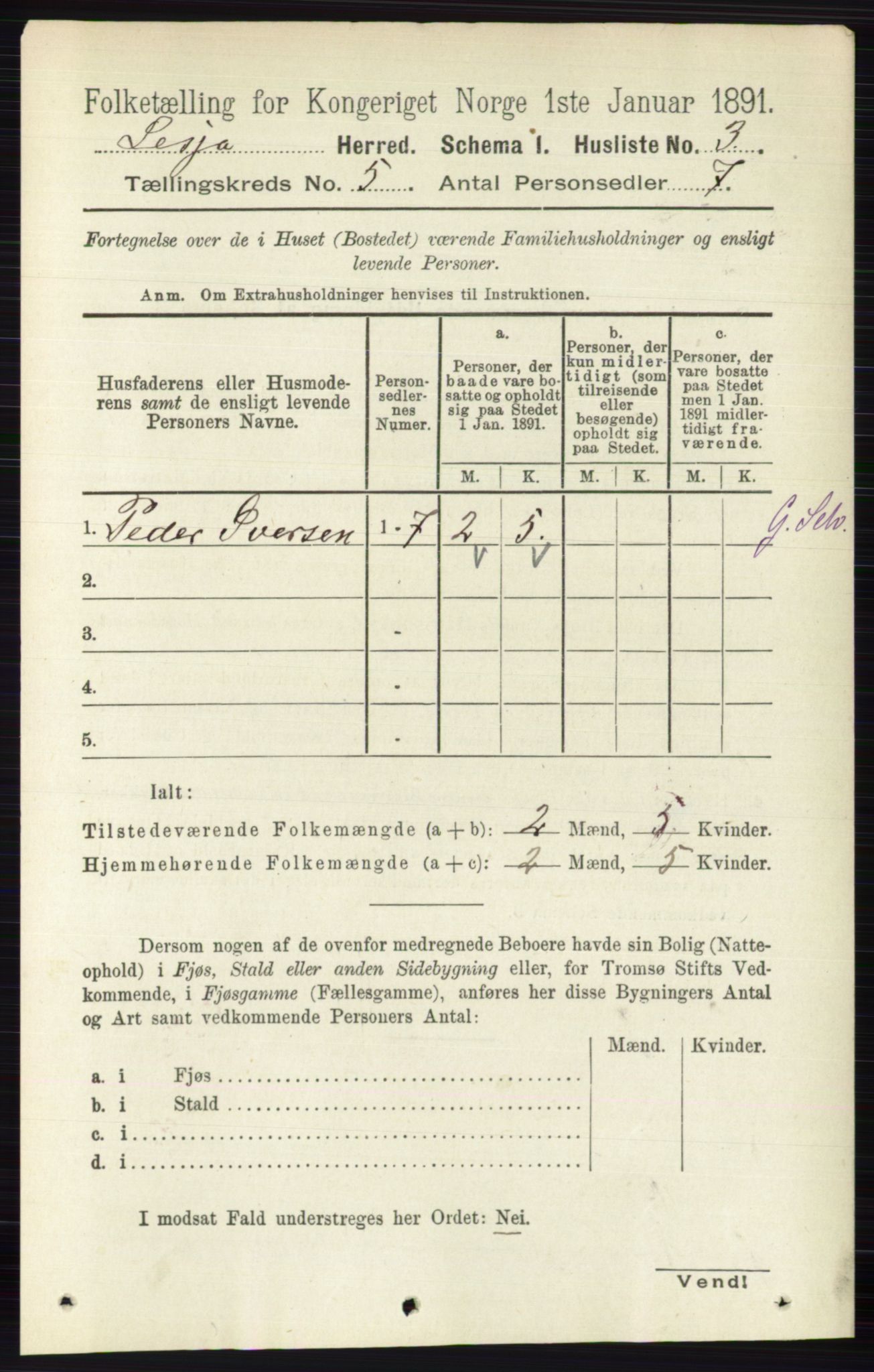 RA, 1891 census for 0512 Lesja, 1891, p. 1591
