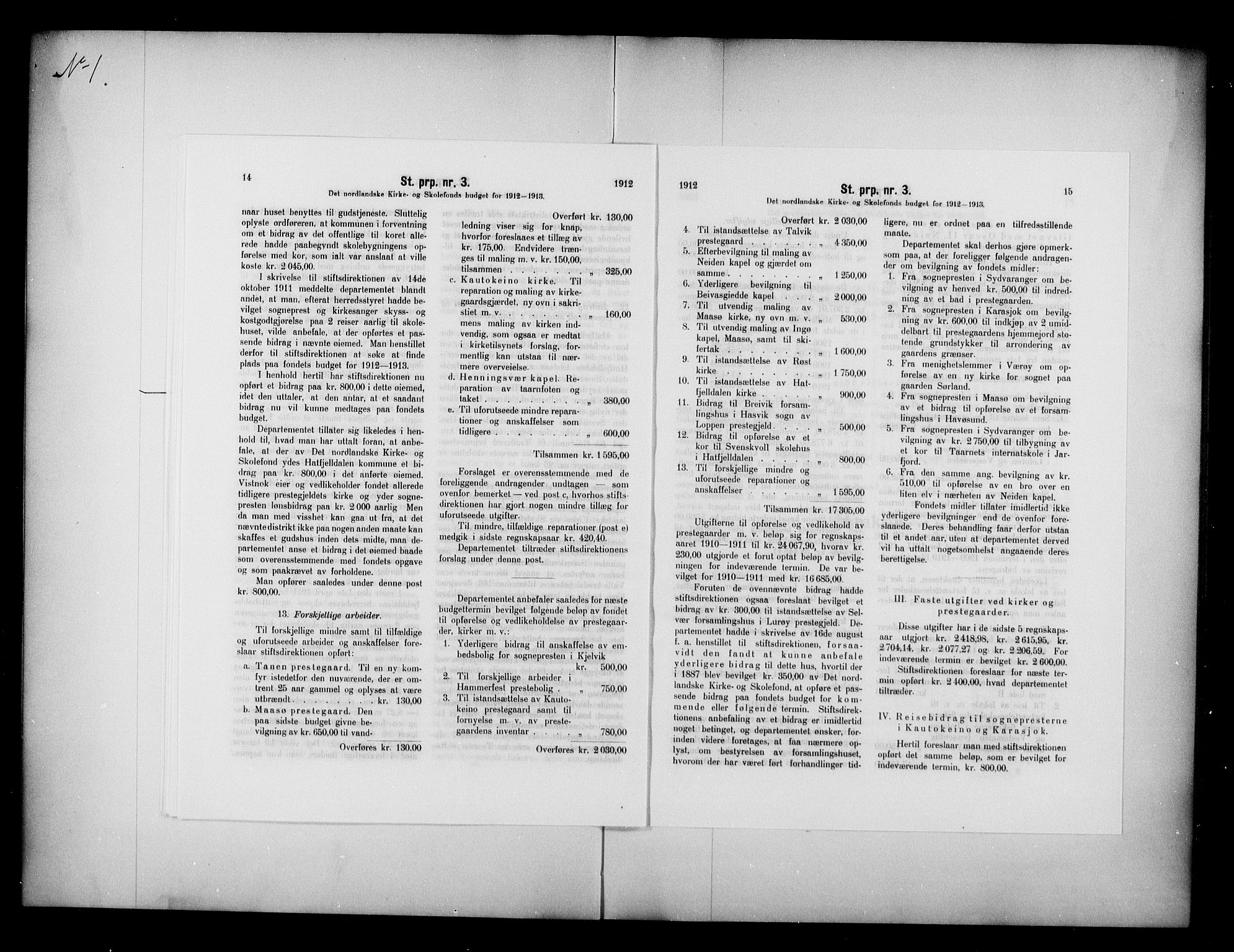 Kirke- og undervisningsdepartementet, Kontoret  for kirke og geistlighet A, AV/RA-S-1007/A/Aa/L0307: Referatprotokoll bd. 1. Ref.nr. 1-140, 1912