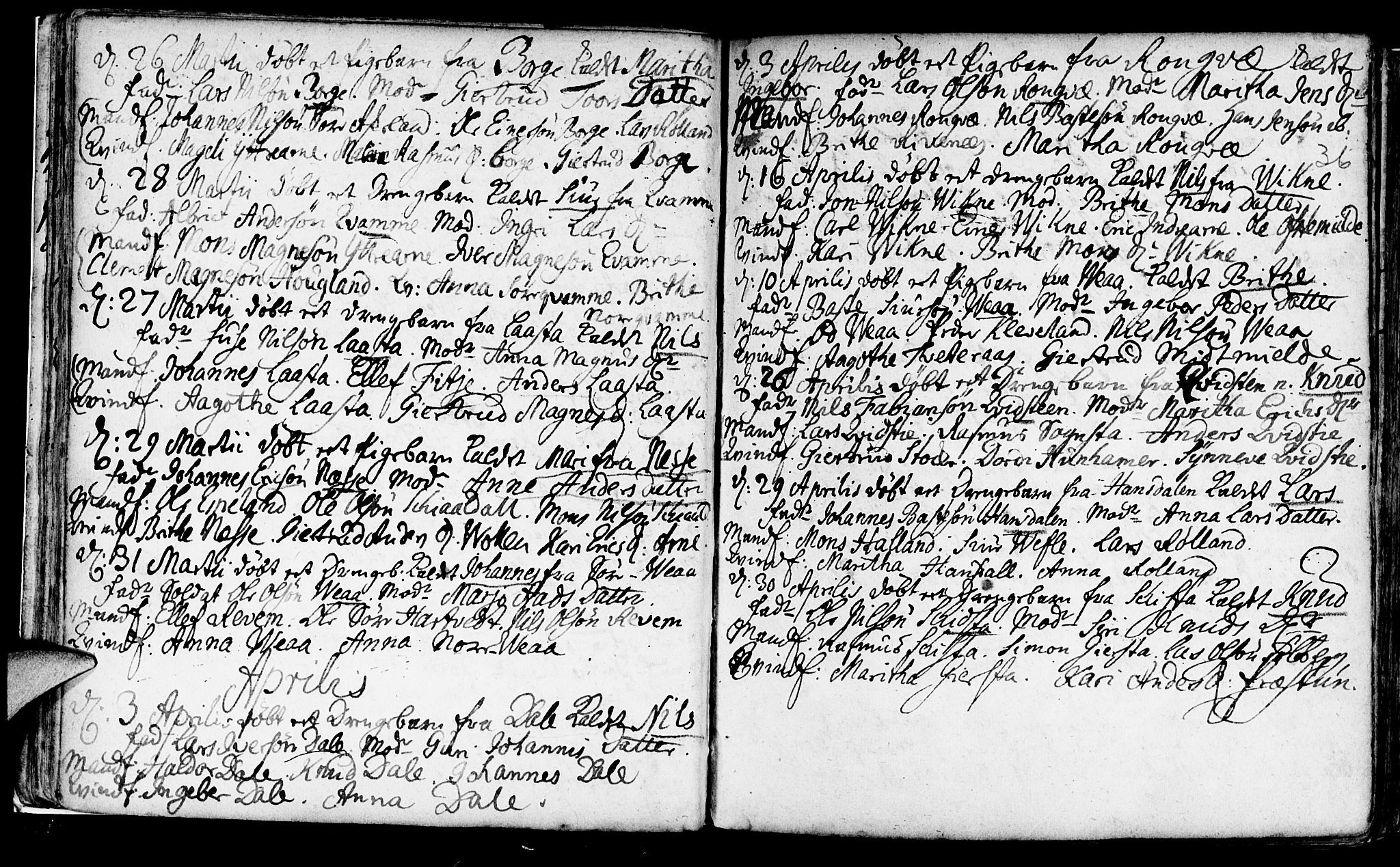 Haus sokneprestembete, AV/SAB-A-75601/H/Haa: Parish register (official) no. A 5, 1733-1747, p. 36