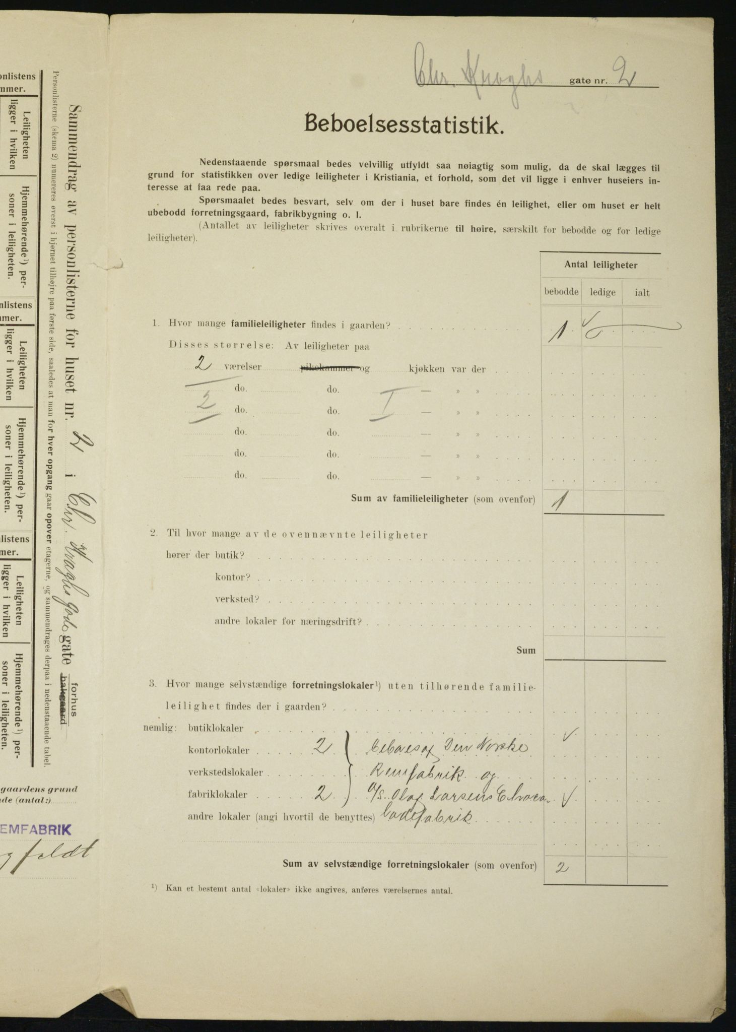 OBA, Municipal Census 1910 for Kristiania, 1910, p. 11233