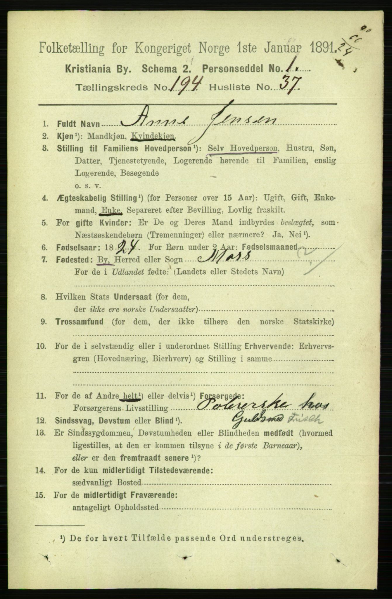 RA, 1891 census for 0301 Kristiania, 1891, p. 117423