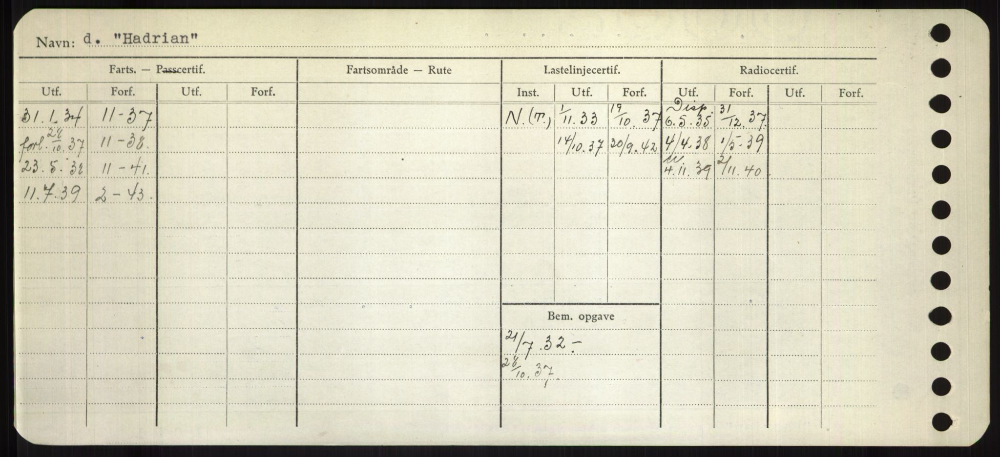 Sjøfartsdirektoratet med forløpere, Skipsmålingen, RA/S-1627/H/Hd/L0014: Fartøy, H-Havl, p. 46