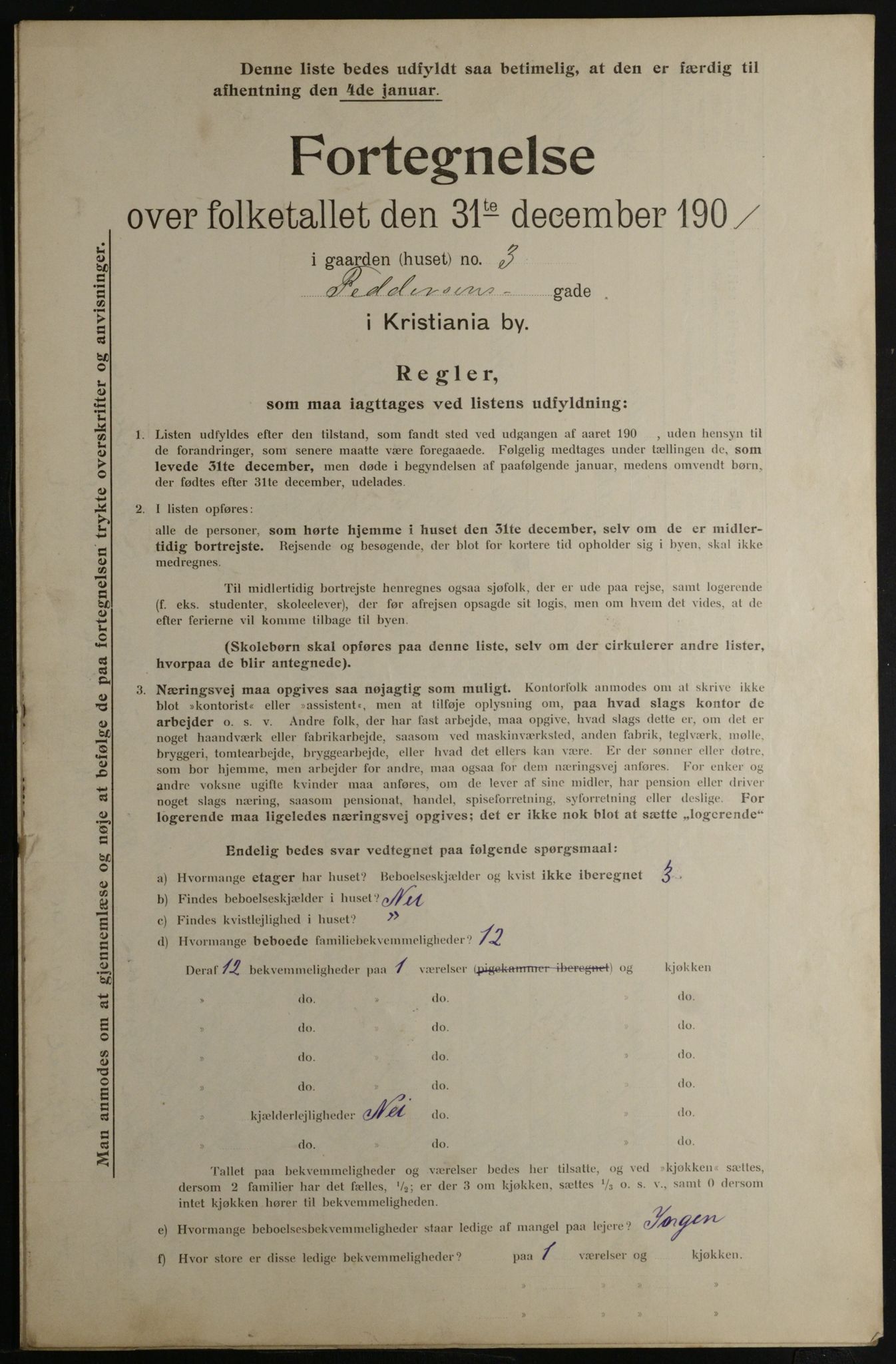 OBA, Municipal Census 1901 for Kristiania, 1901, p. 3875