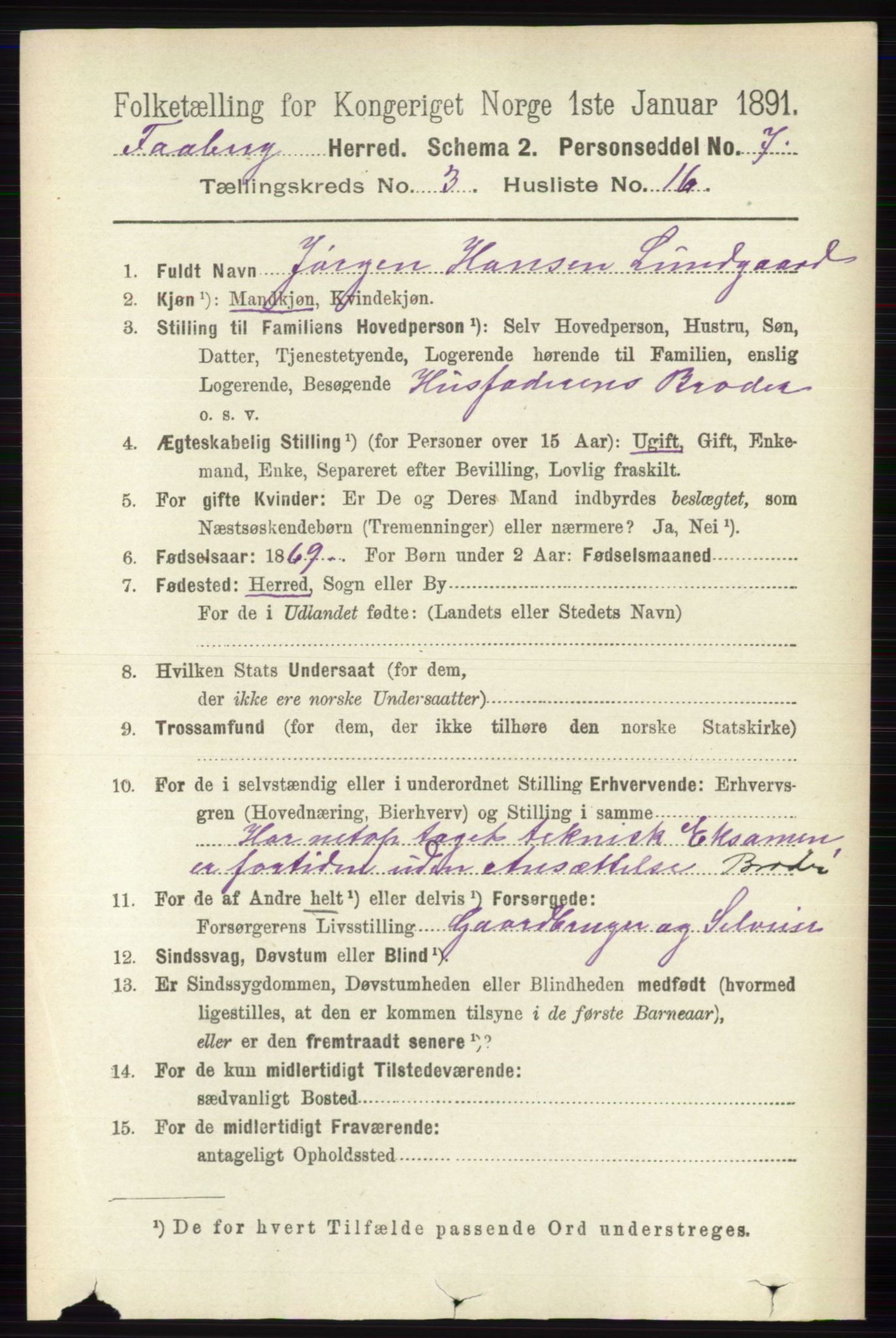 RA, 1891 census for 0524 Fåberg, 1891, p. 952