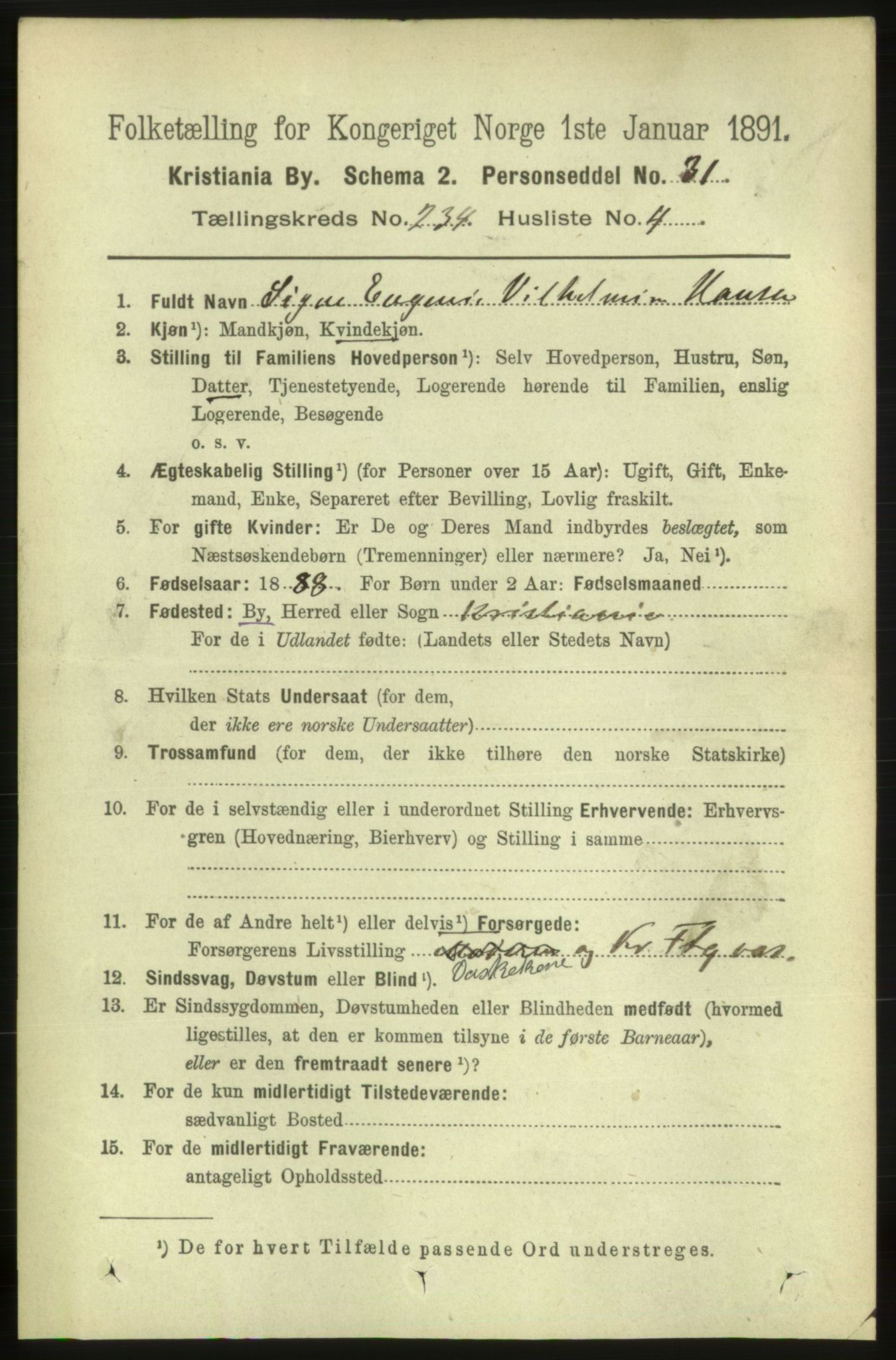 RA, 1891 census for 0301 Kristiania, 1891, p. 143652