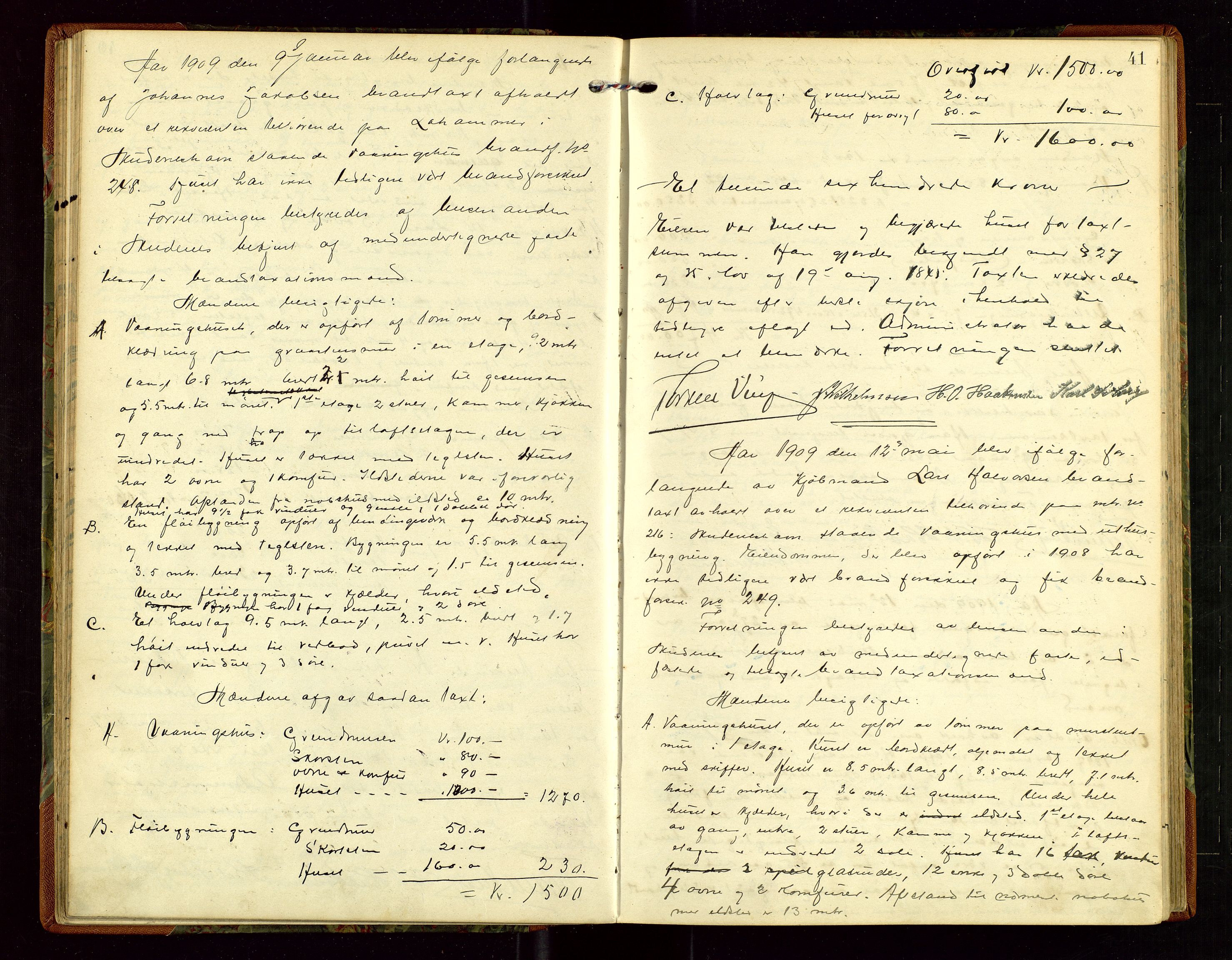 Skudenes lensmannskontor, AV/SAST-A-100444/Goa/L0004: Branntakstprotokoll, 1903-1917, p. 40b-41a