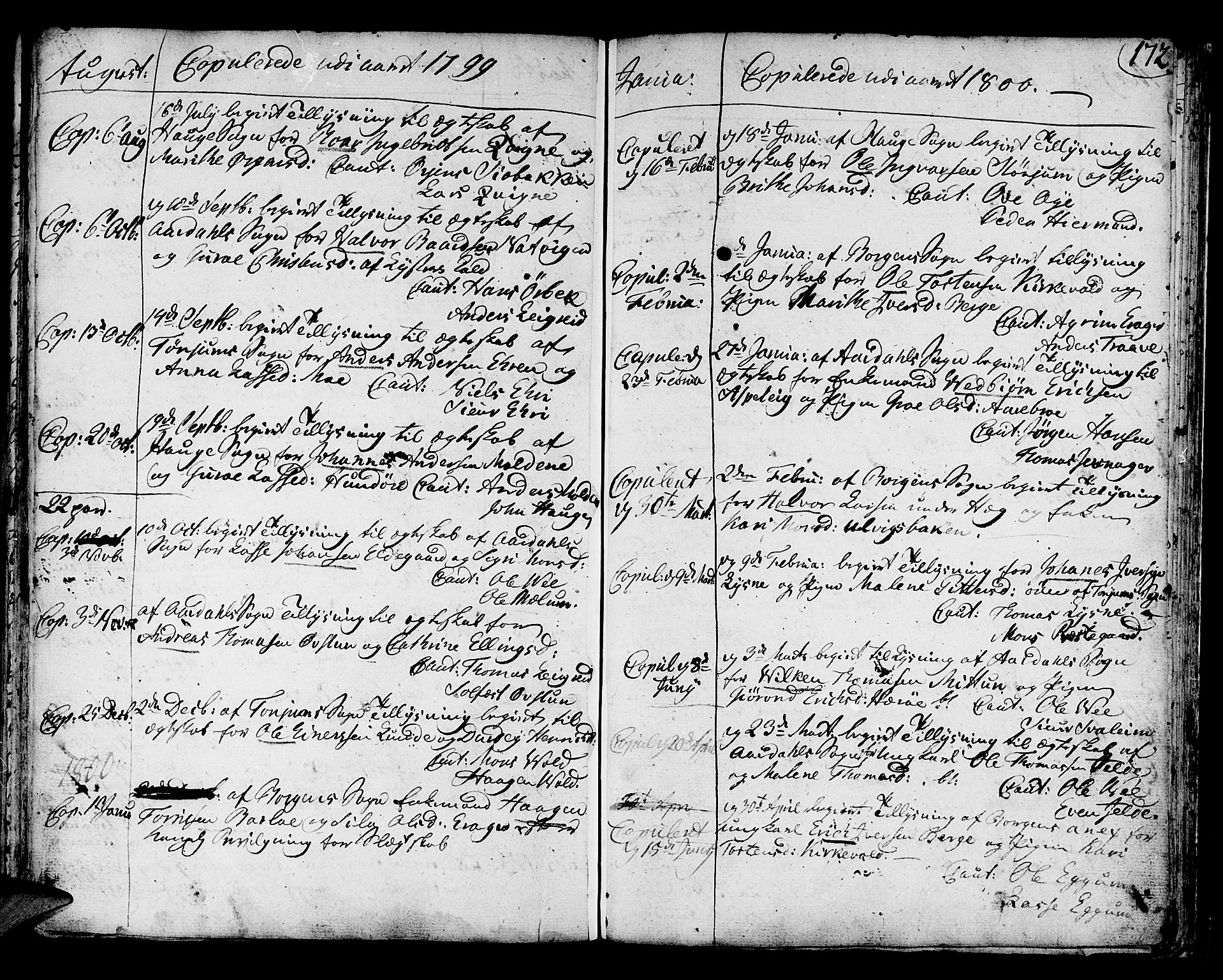 Lærdal sokneprestembete, SAB/A-81201: Parish register (official) no. A 3, 1783-1804, p. 172