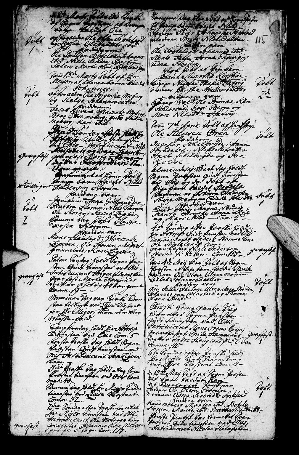 Os sokneprestembete, SAB/A-99929: Parish register (official) no. A 2, 1723-1758, p. 115