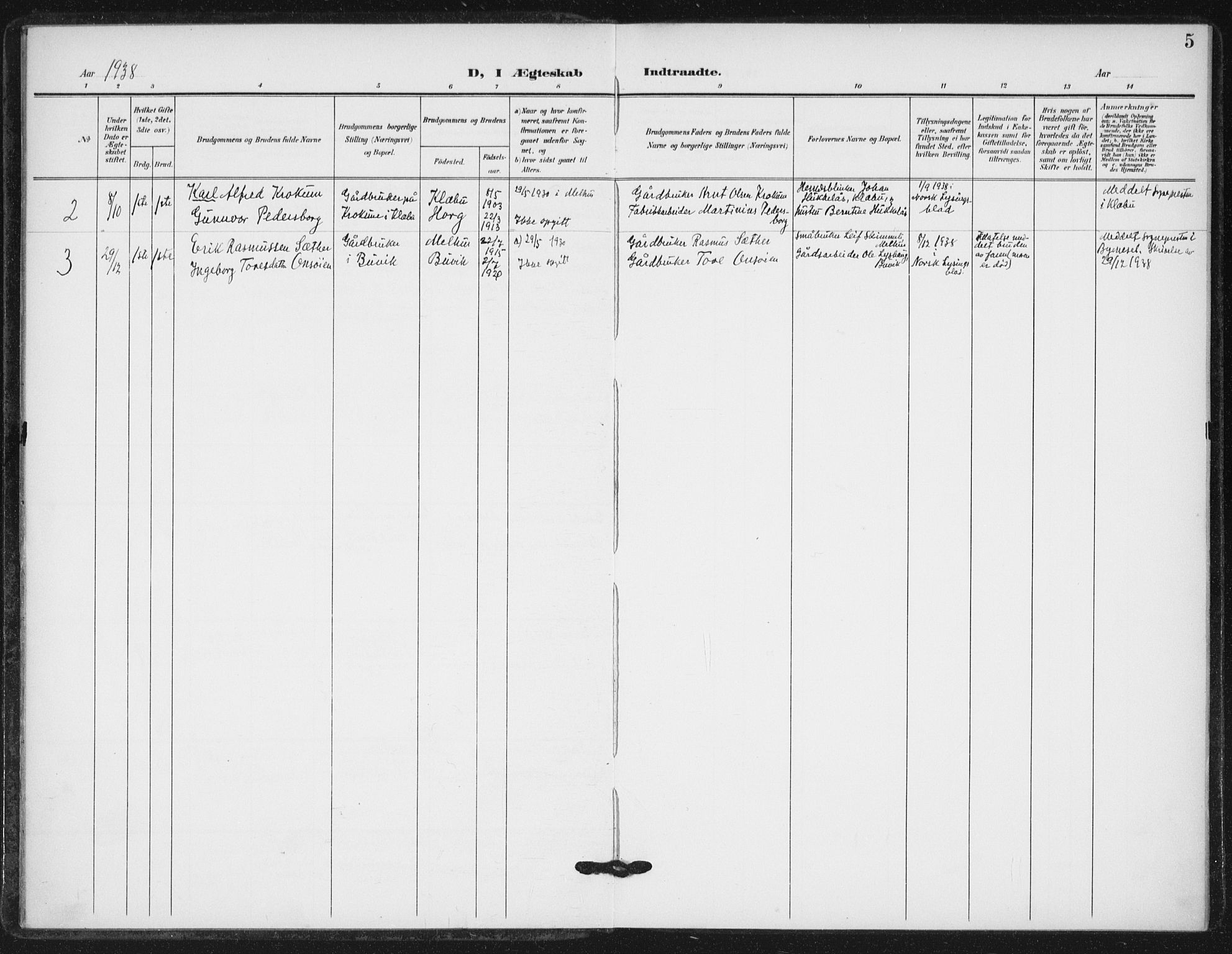 Ministerialprotokoller, klokkerbøker og fødselsregistre - Sør-Trøndelag, SAT/A-1456/623/L0472: Parish register (official) no. 623A06, 1907-1938, p. 5