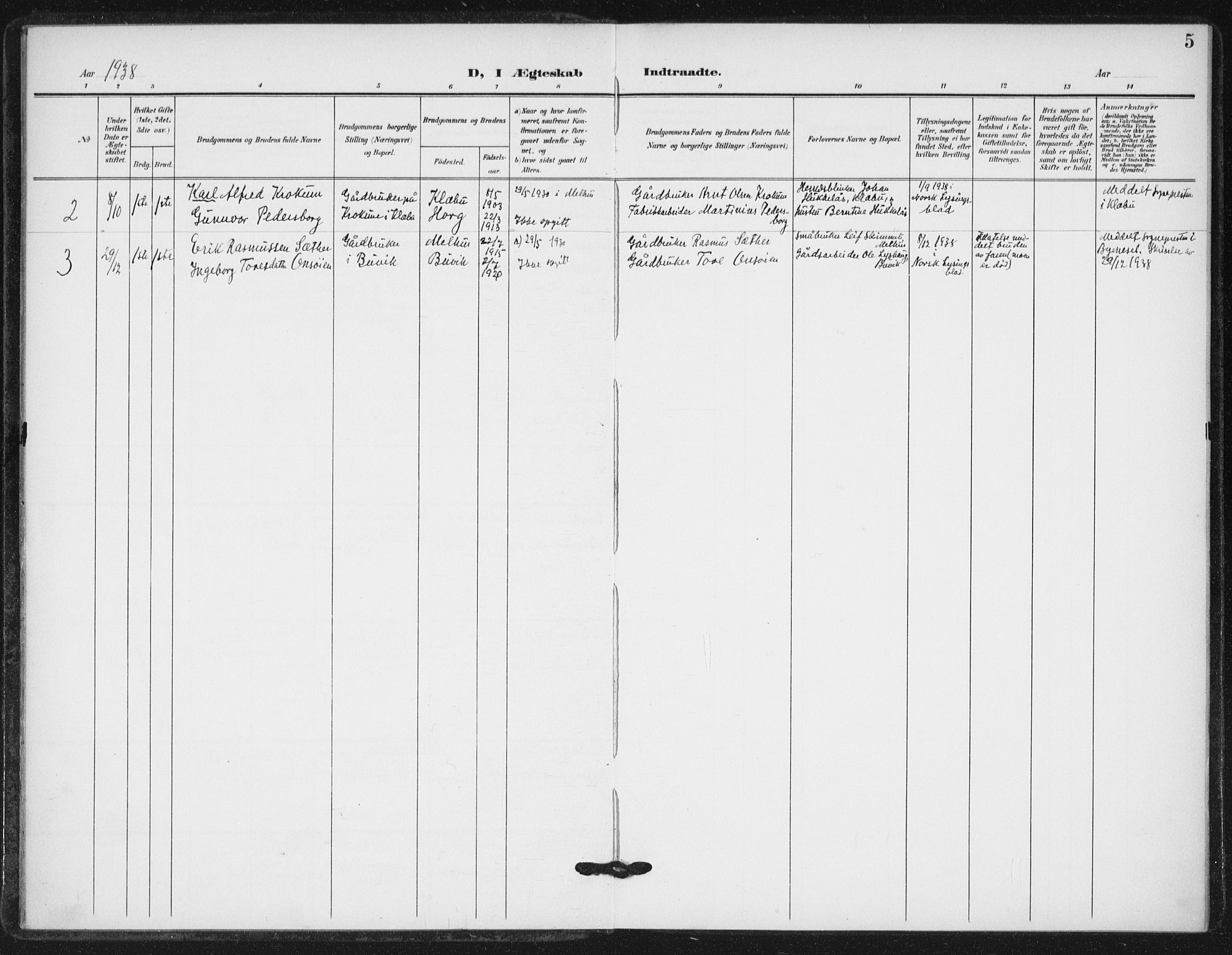 Ministerialprotokoller, klokkerbøker og fødselsregistre - Sør-Trøndelag, AV/SAT-A-1456/623/L0472: Parish register (official) no. 623A06, 1907-1938, p. 5