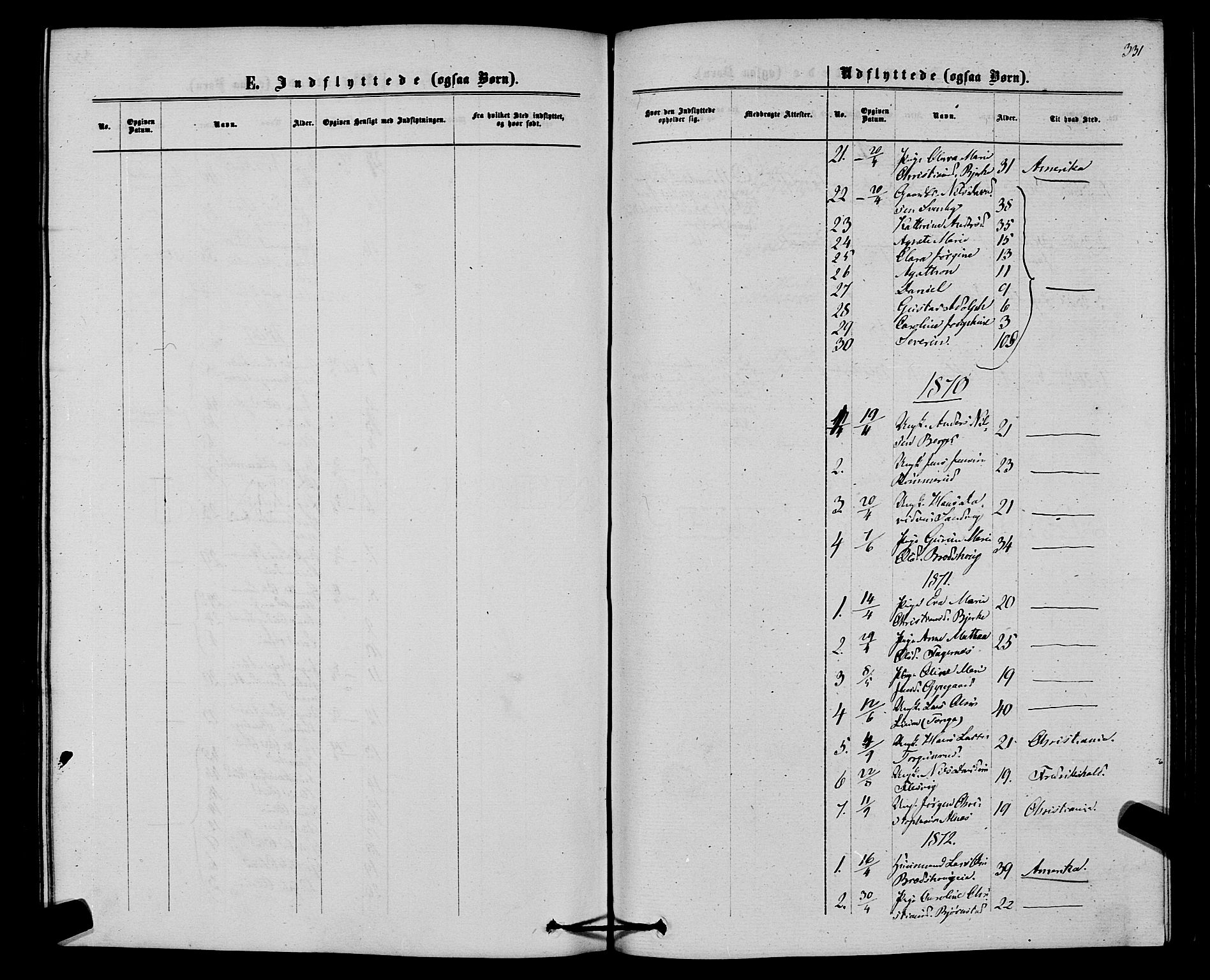 Hurdal prestekontor Kirkebøker, AV/SAO-A-10889/F/Fb/L0002: Parish register (official) no. II 2, 1860-1877, p. 331