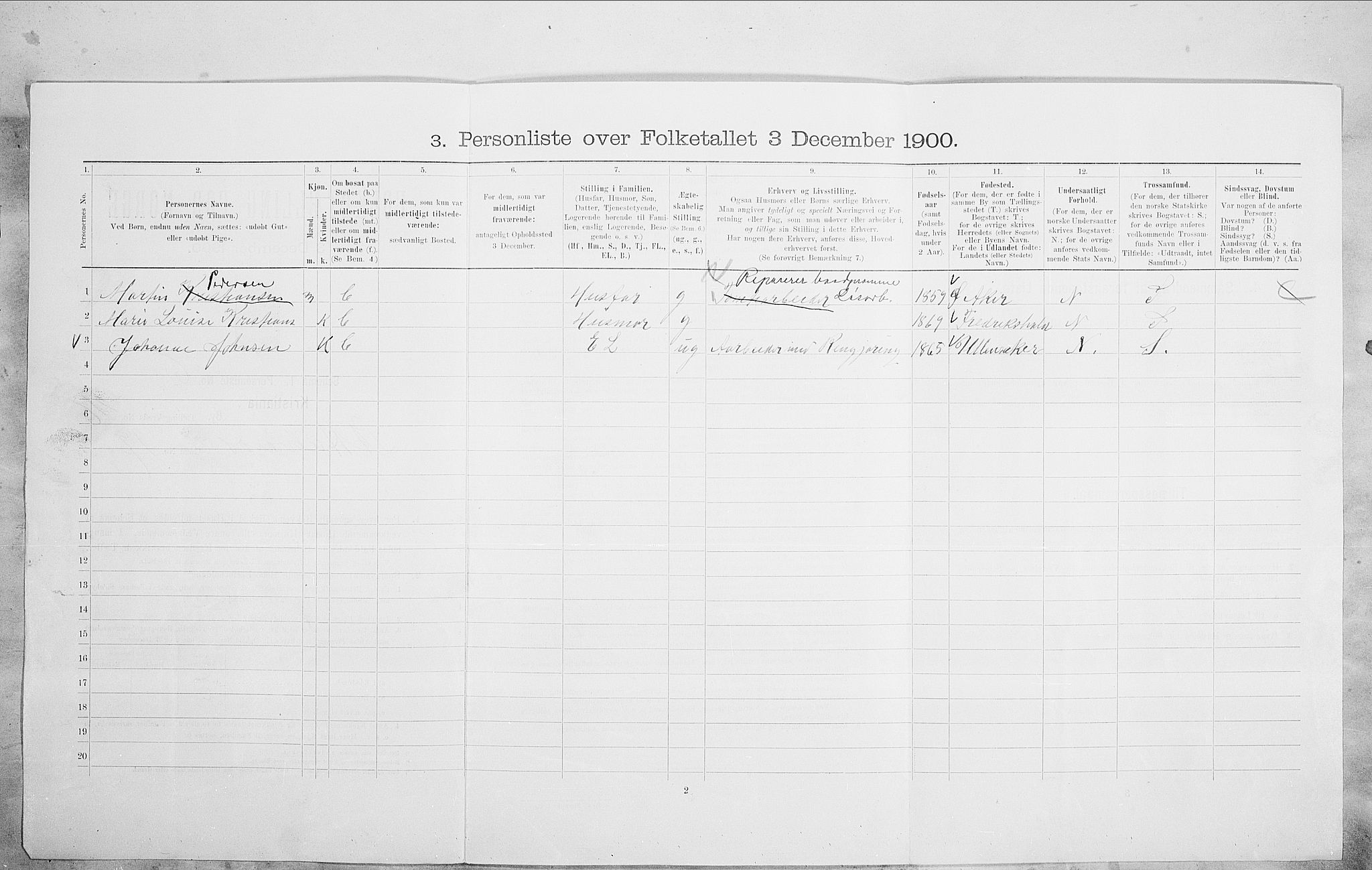 SAO, 1900 census for Kristiania, 1900, p. 89320