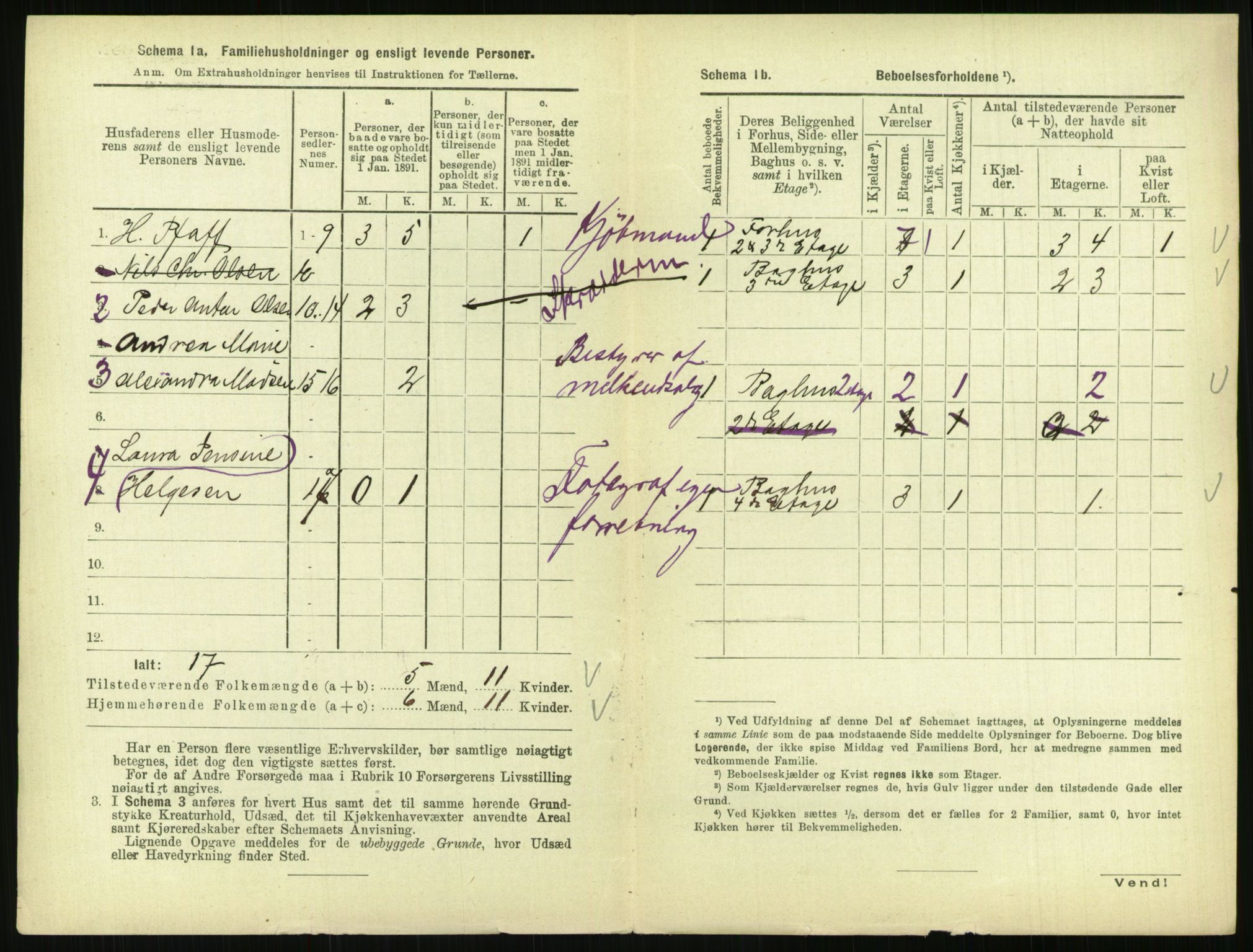 RA, 1891 census for 0903 Arendal, 1891, p. 81