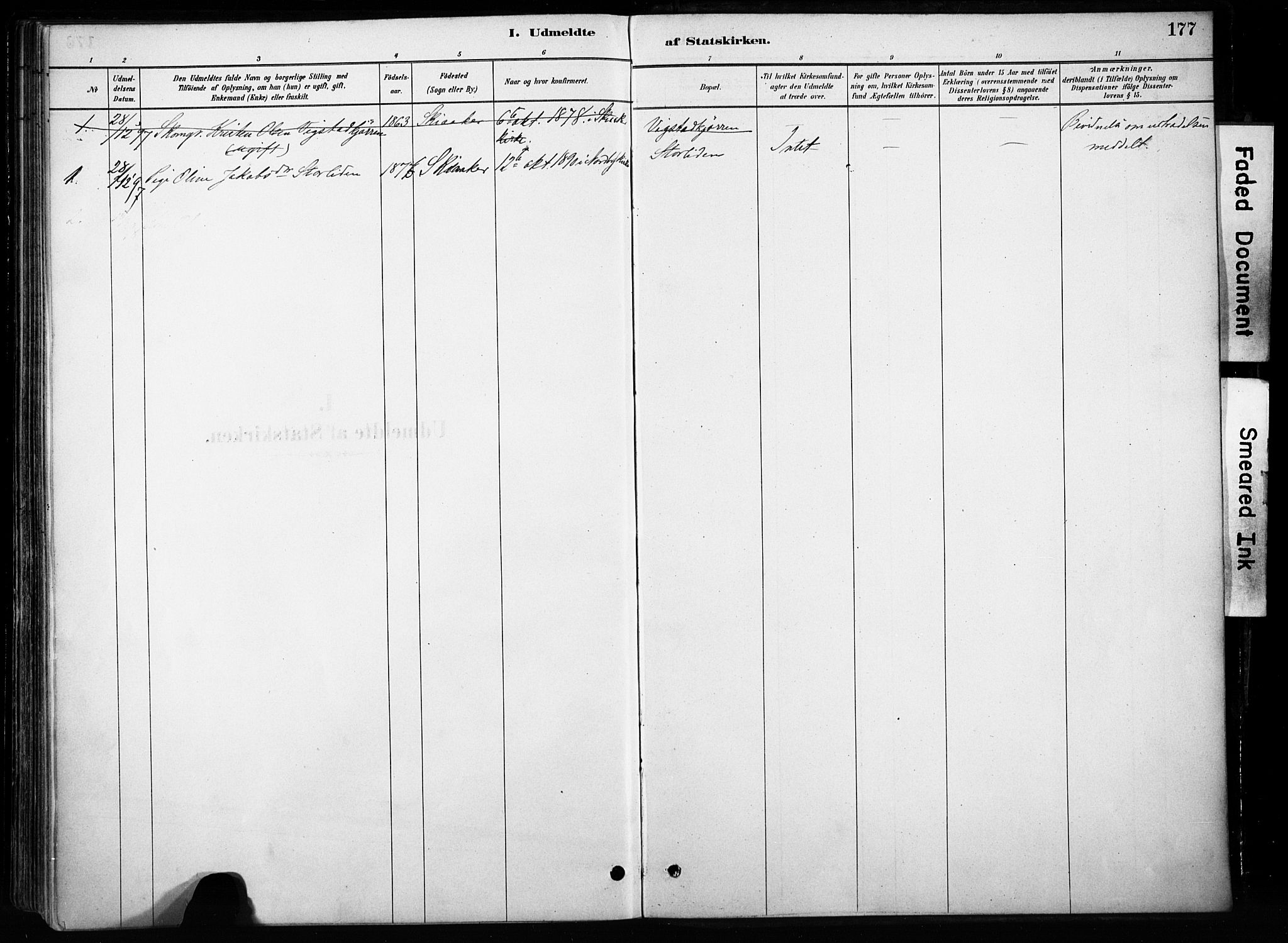 Skjåk prestekontor, SAH/PREST-072/H/Ha/Haa/L0004: Parish register (official) no. 4, 1880-1904, p. 177